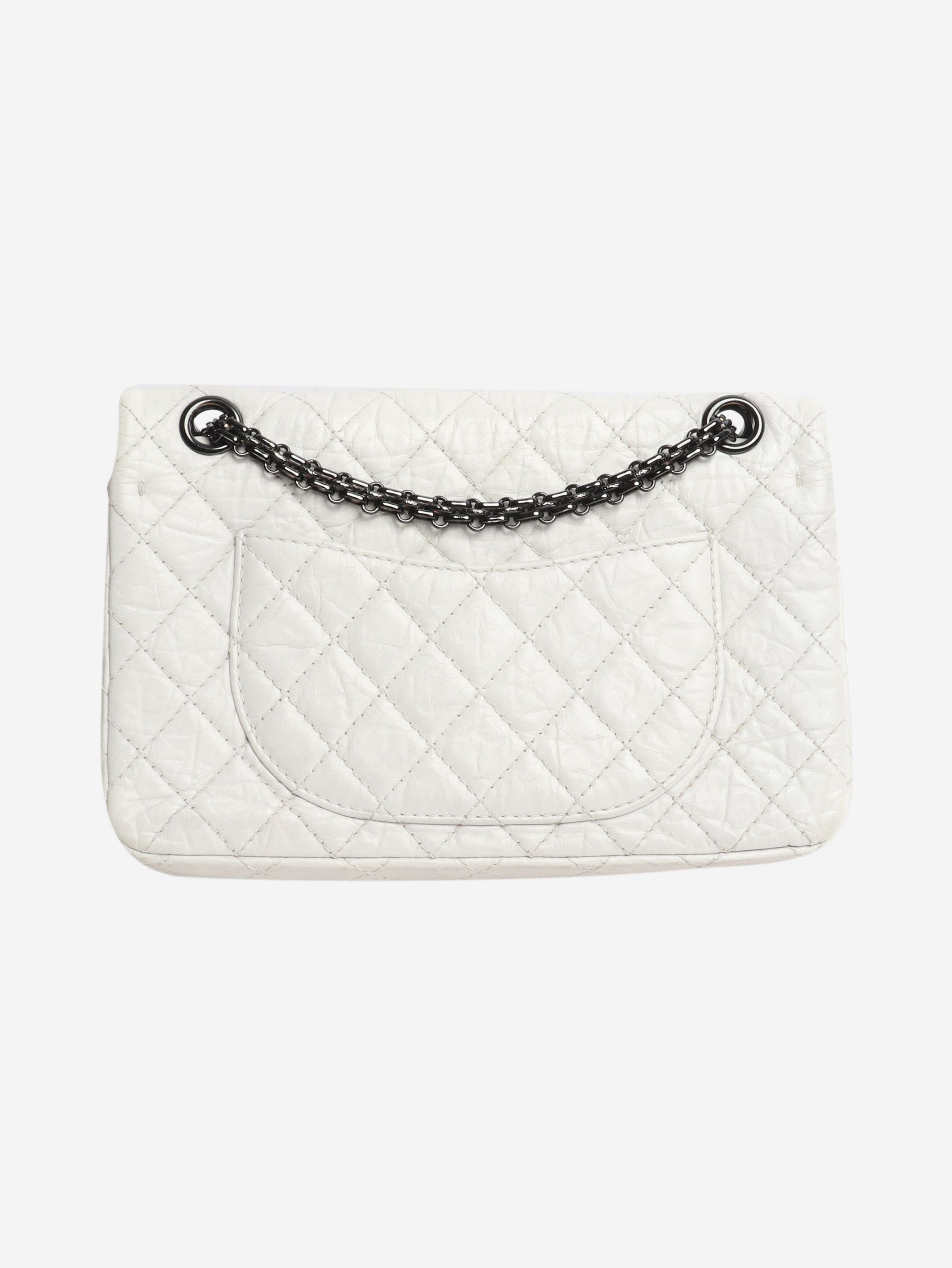 Chanel White 2008 2.55 crinkled lambskin shoulder bag Size ONE SIZE - 3 Thumbnail