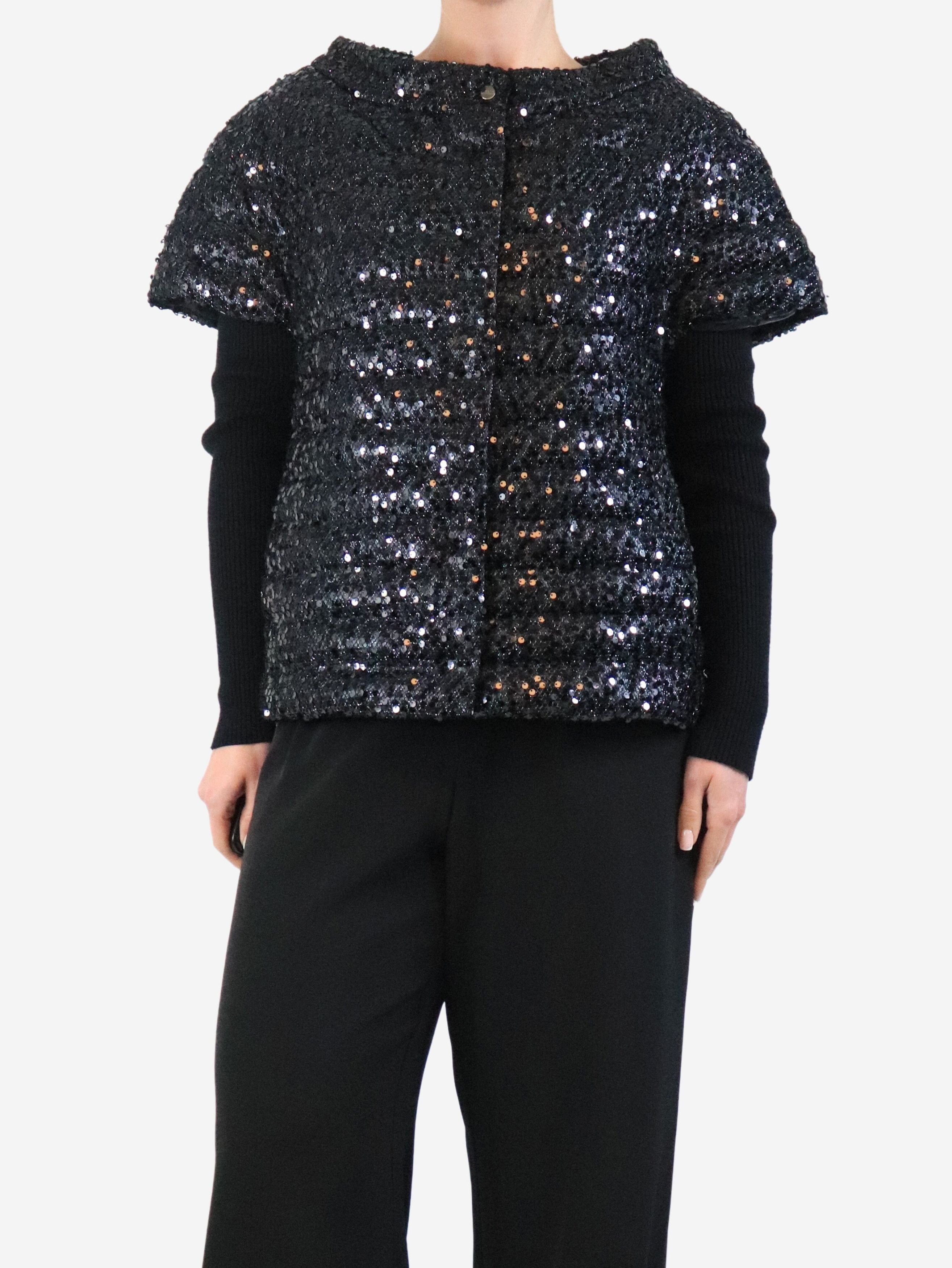 Herno Black sequin puffer vest - UK 14 Size L / US 10 / IT 46 - 3 Thumbnail