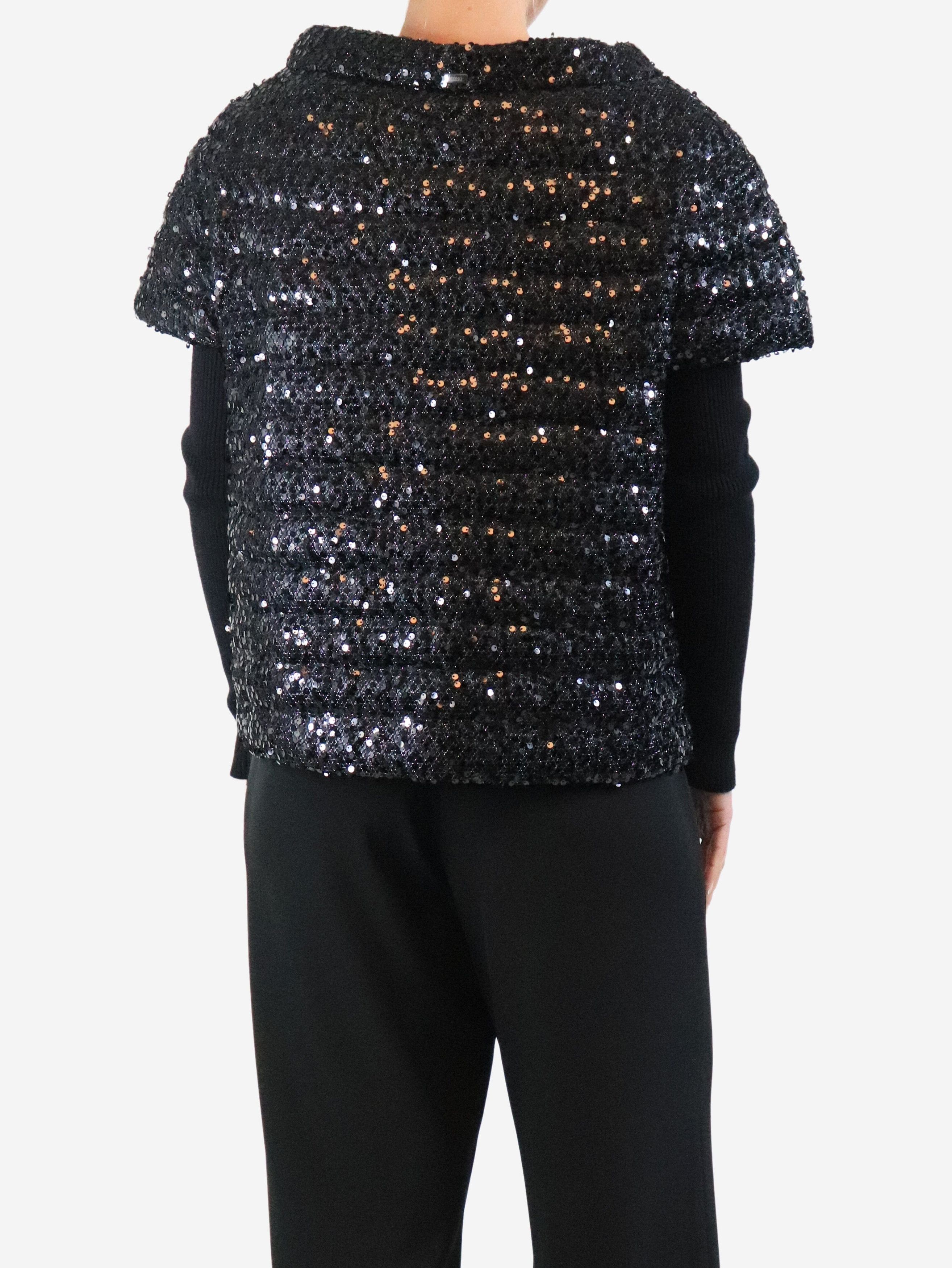 Herno Black sequin puffer vest - UK 14 Size L / US 10 / IT 46 - 2 Thumbnail