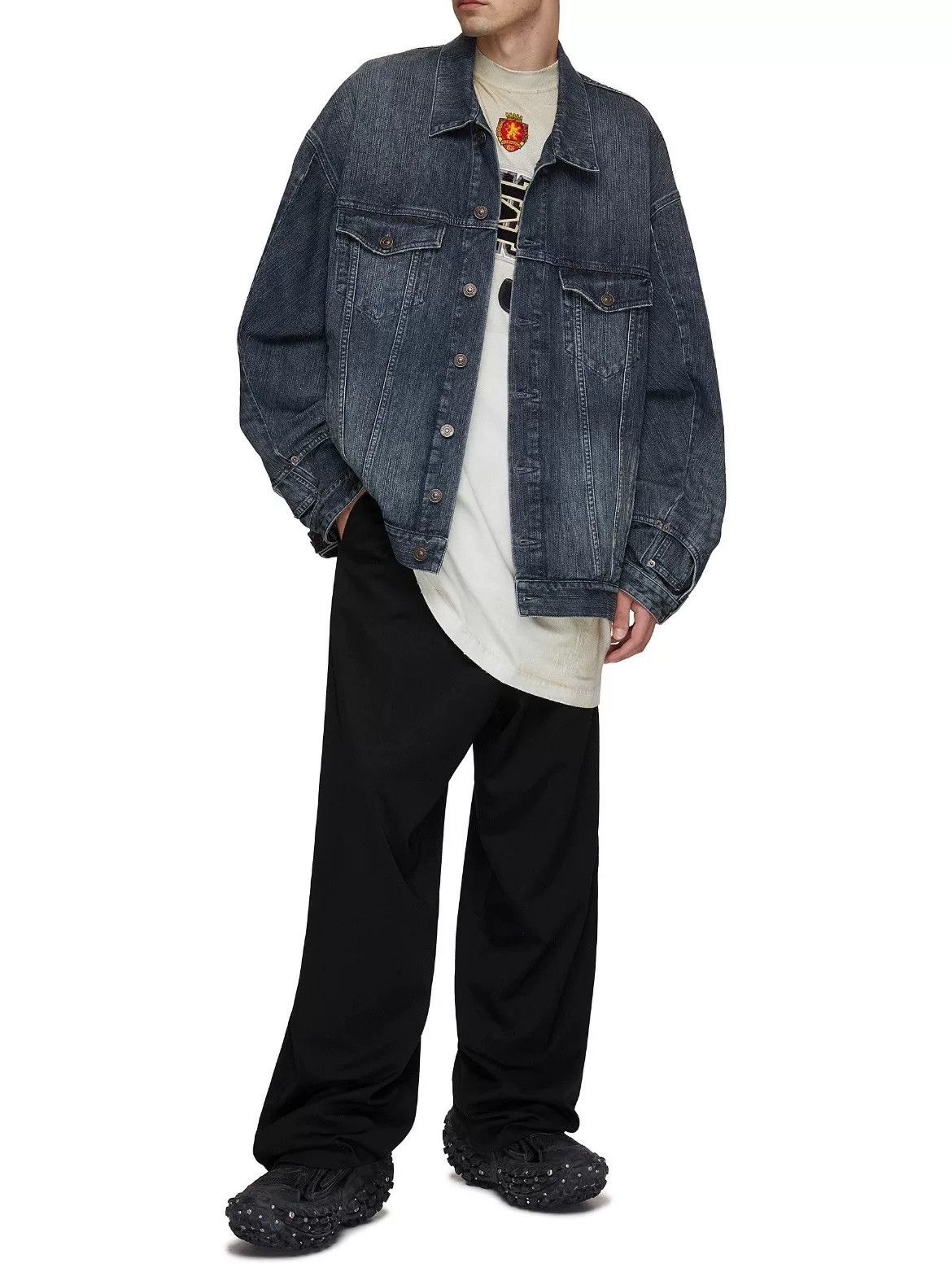 Balenciaga Balenciaga Washed Denim Jacket Size M Size US M / EU 48-50 / 2 - 7 Thumbnail