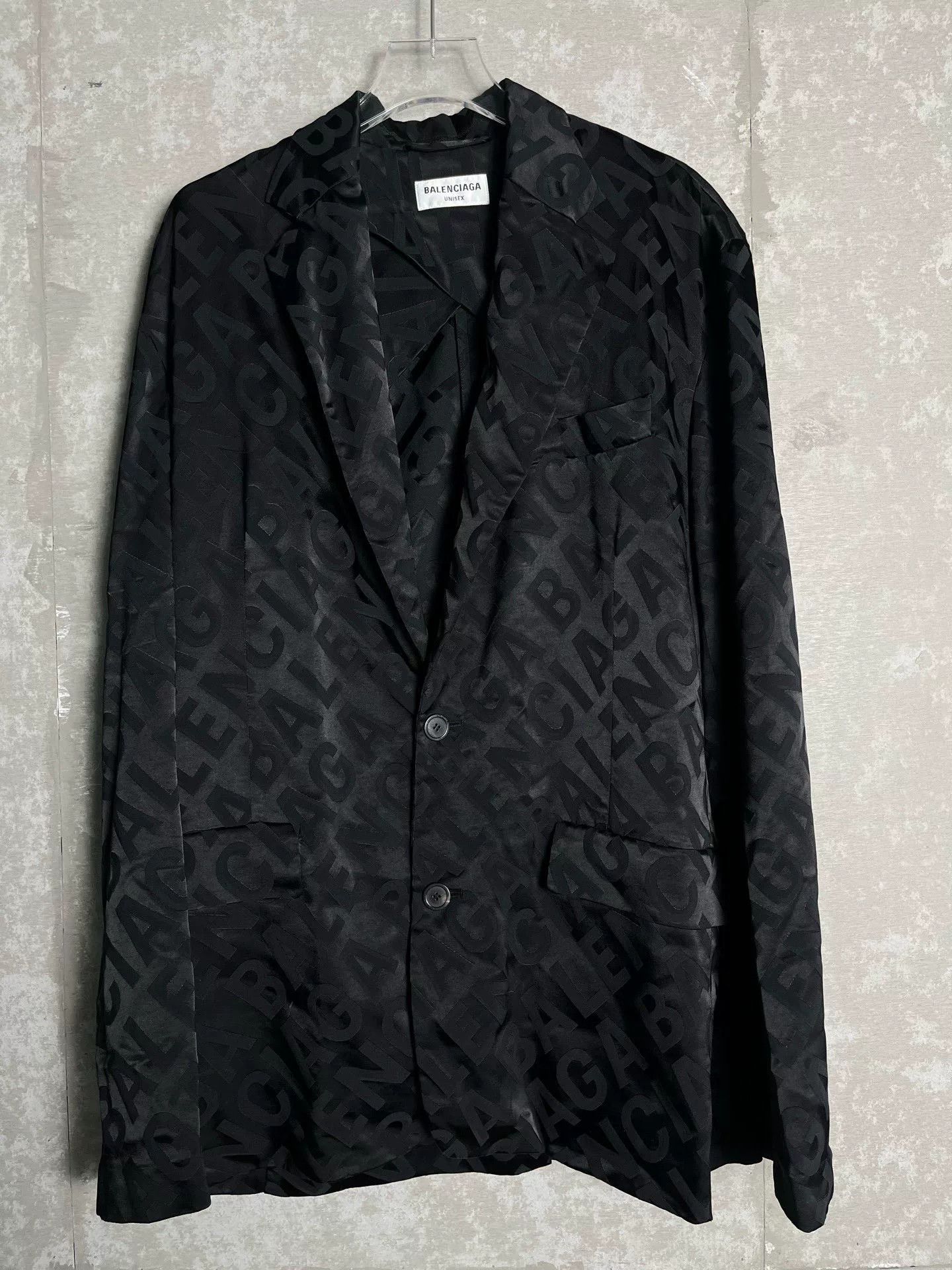 Balenciaga Balenciaga All-over Logo Silk Blazer Size 1 Size 36R - 2 Thumbnail