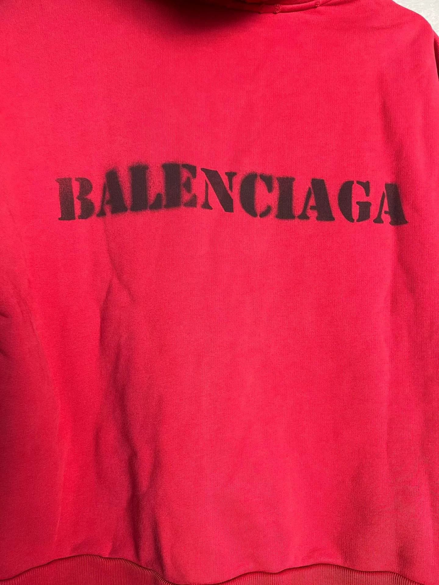 Balenciaga Balenciaga Red Logo Zip-Up Hoodie S Size US S / EU 44-46 / 1 - 4 Thumbnail