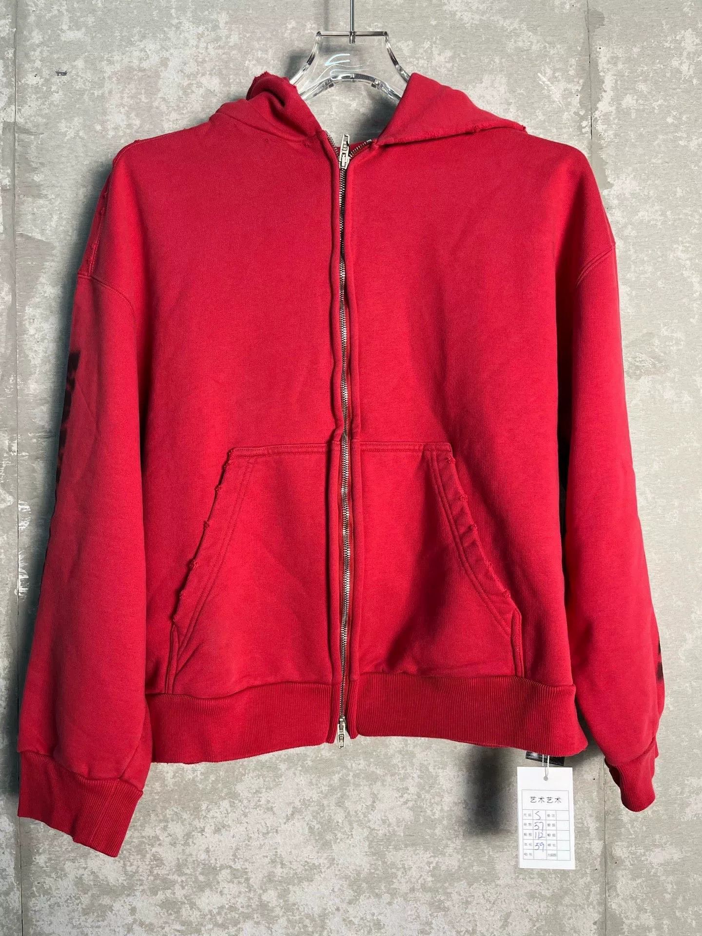 Balenciaga Balenciaga Red Logo Zip-Up Hoodie S Size US S / EU 44-46 / 1 - 3 Thumbnail