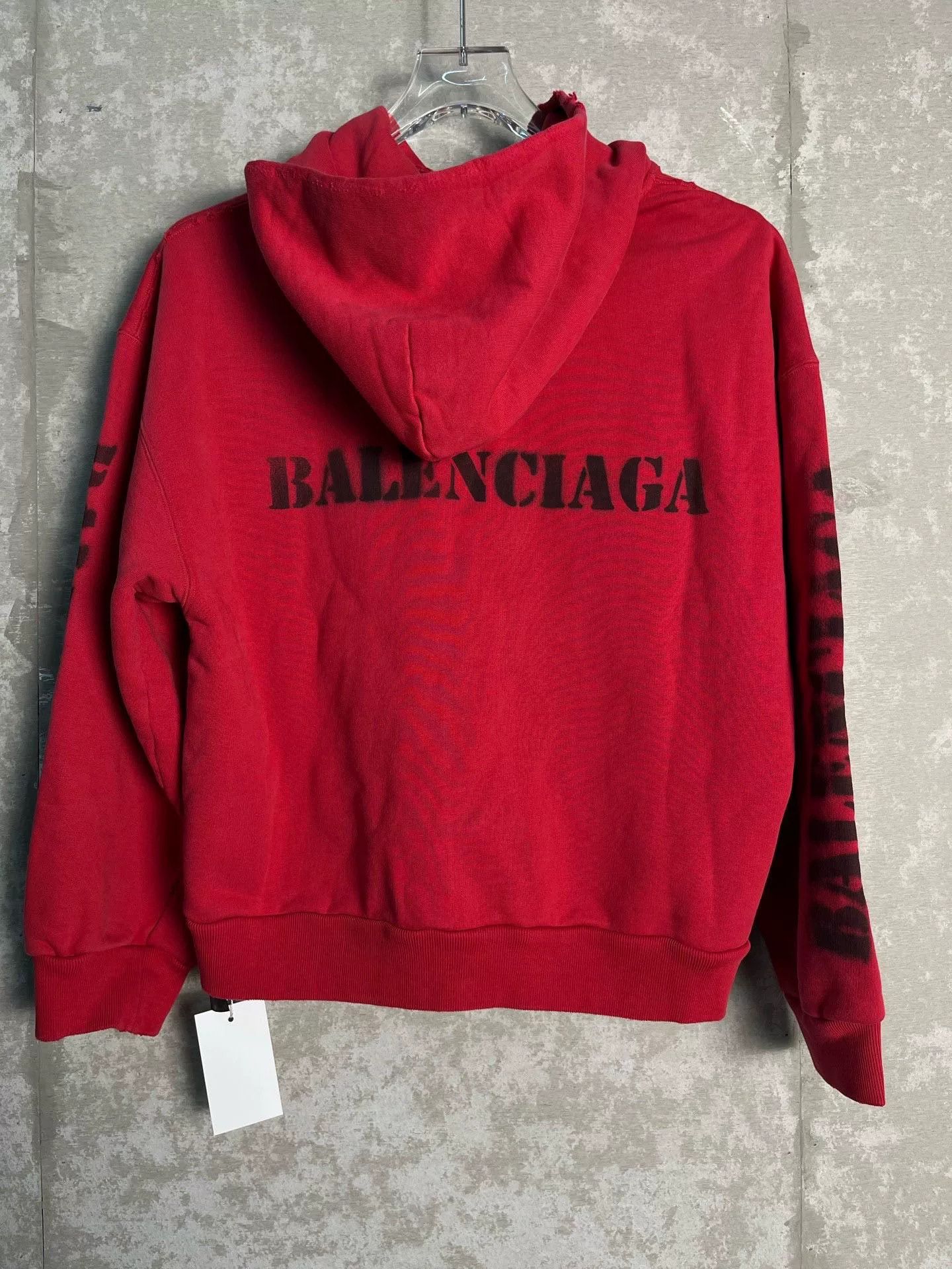 Balenciaga Balenciaga Red Logo Zip-Up Hoodie S Size US S / EU 44-46 / 1 - 2 Thumbnail