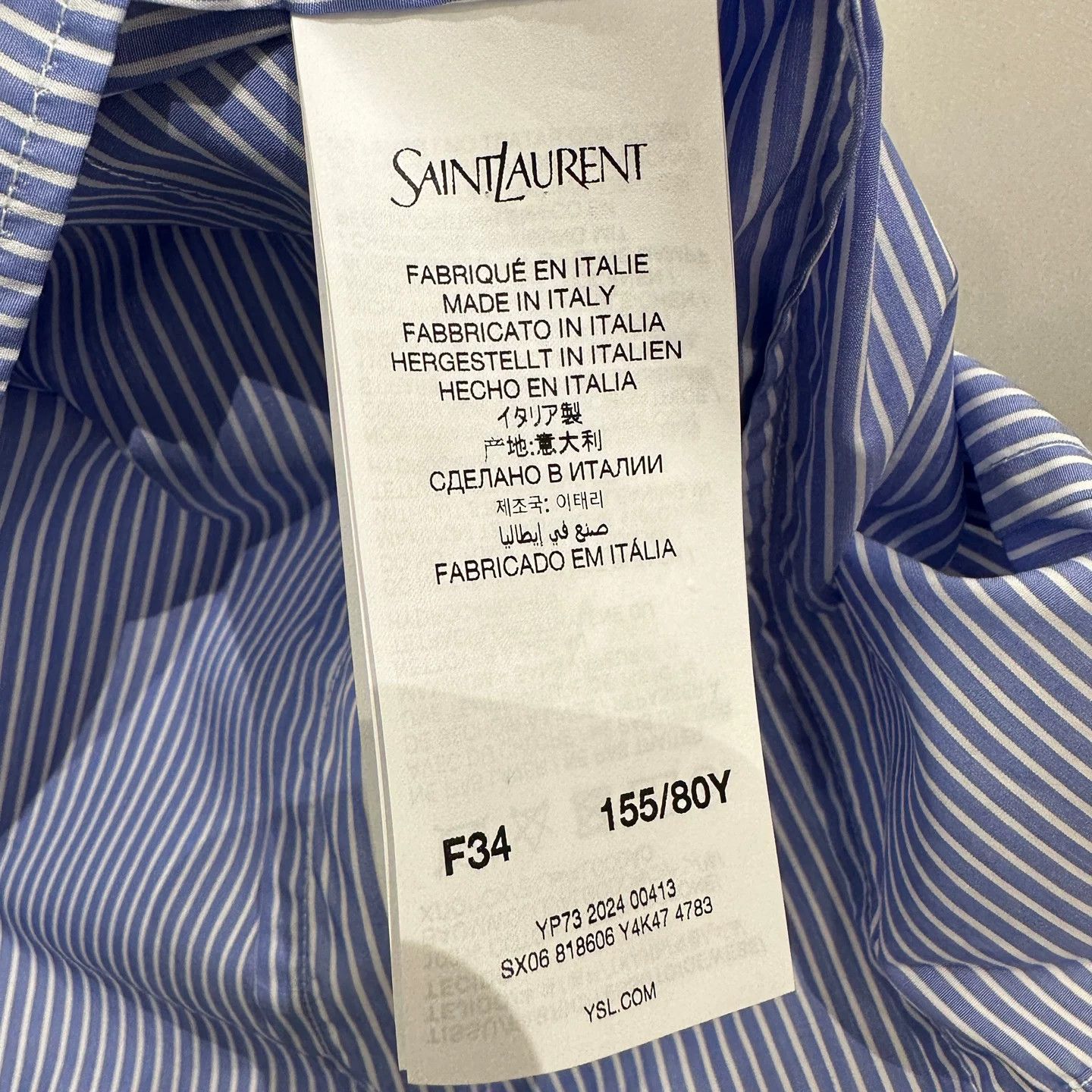 Saint Laurent Paris Saint Laurent Paris Striped T-Shirt us_4 Women Size S / US 4 / IT 40 - 4 Thumbnail