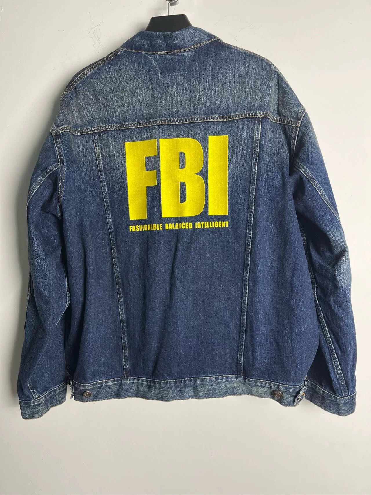 Balenciaga Balenciaga FBI Logo Denim Jacket Size 2 Size US M / EU 48-50 / 2 - 5 Thumbnail