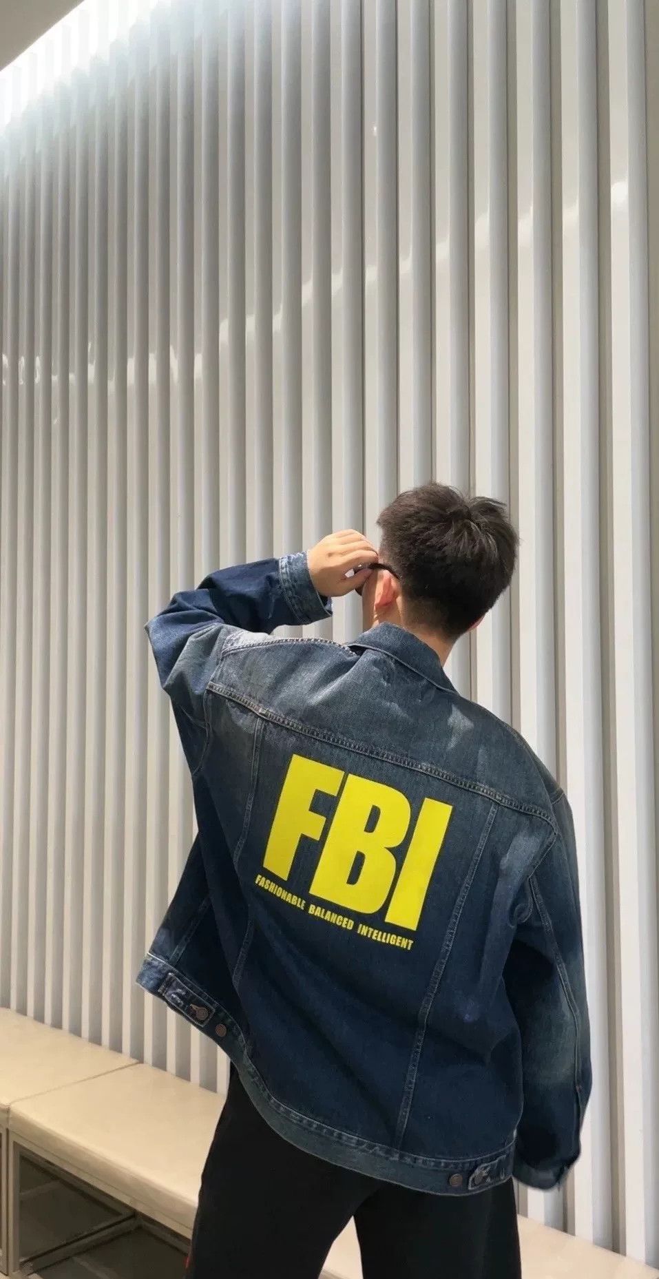 Balenciaga Balenciaga FBI Logo Denim Jacket Size 2 Size US M / EU 48-50 / 2 - 8 Thumbnail