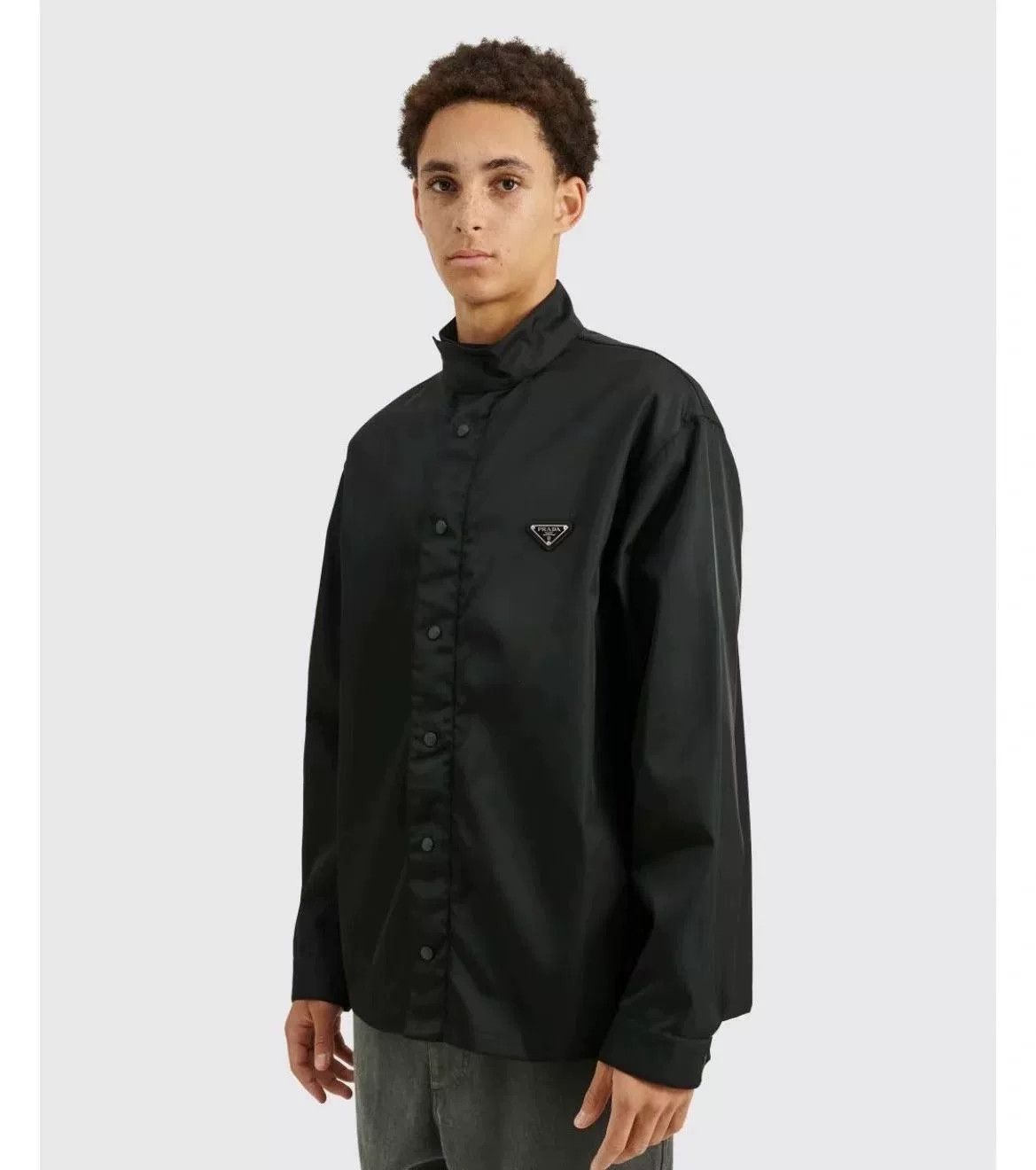 Prada Prada Triangle Logo Nylon Shirt Black S Size US S / EU 44-46 / 1 - 7 Thumbnail