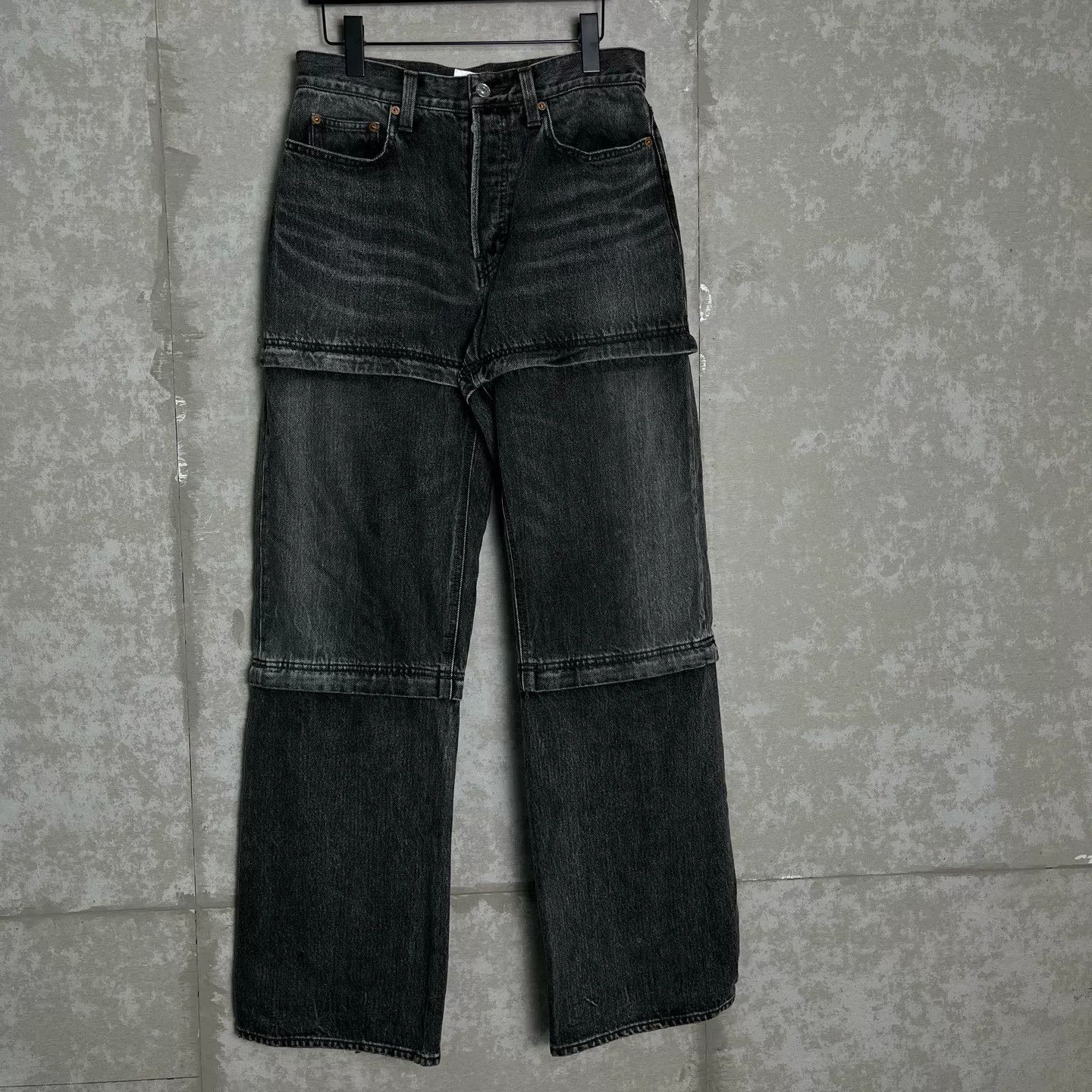 Balenciaga Balenciaga Tiered Patchwork Denim Jeans 26 Size US 26 / EU 42 - 2 Thumbnail