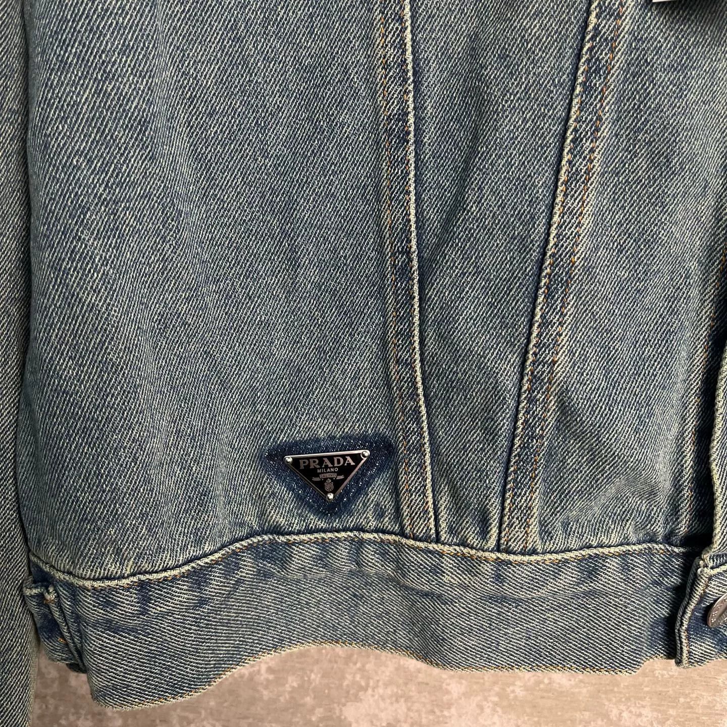 Prada Prada Faded Blue Denim Jacket Size XL Size US XL / EU 56 / 4 - 4 Thumbnail