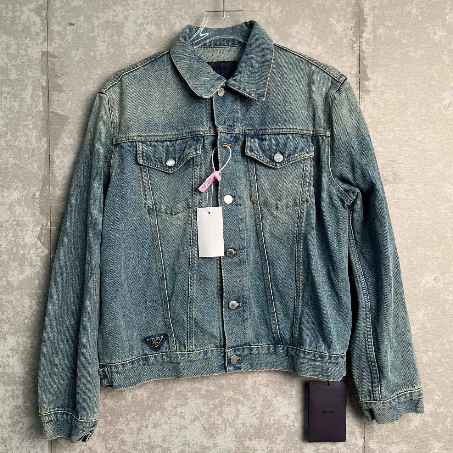 Prada Prada Faded Blue Denim Jacket Size XL Size US XL / EU 56 / 4 - 2 Thumbnail