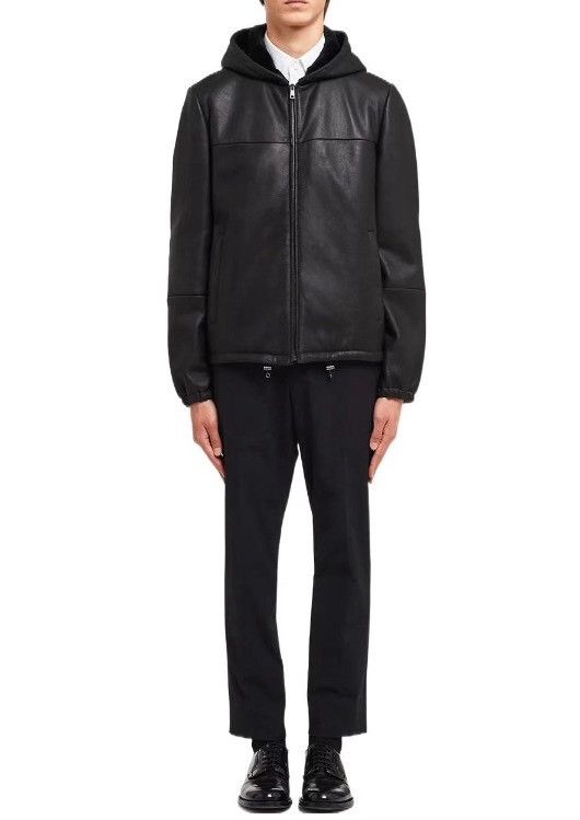 Prada Prada Hooded Leather Jacket Size 50 Size US M / EU 48-50 / 2 - 6 Thumbnail