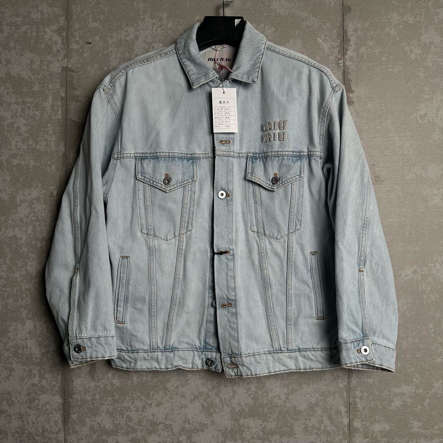 Miu Miu Miu Miu Logo Embroidered Denim Jacket Size 38 Size XS / US 0-2 / IT 36-38 - 2 Thumbnail