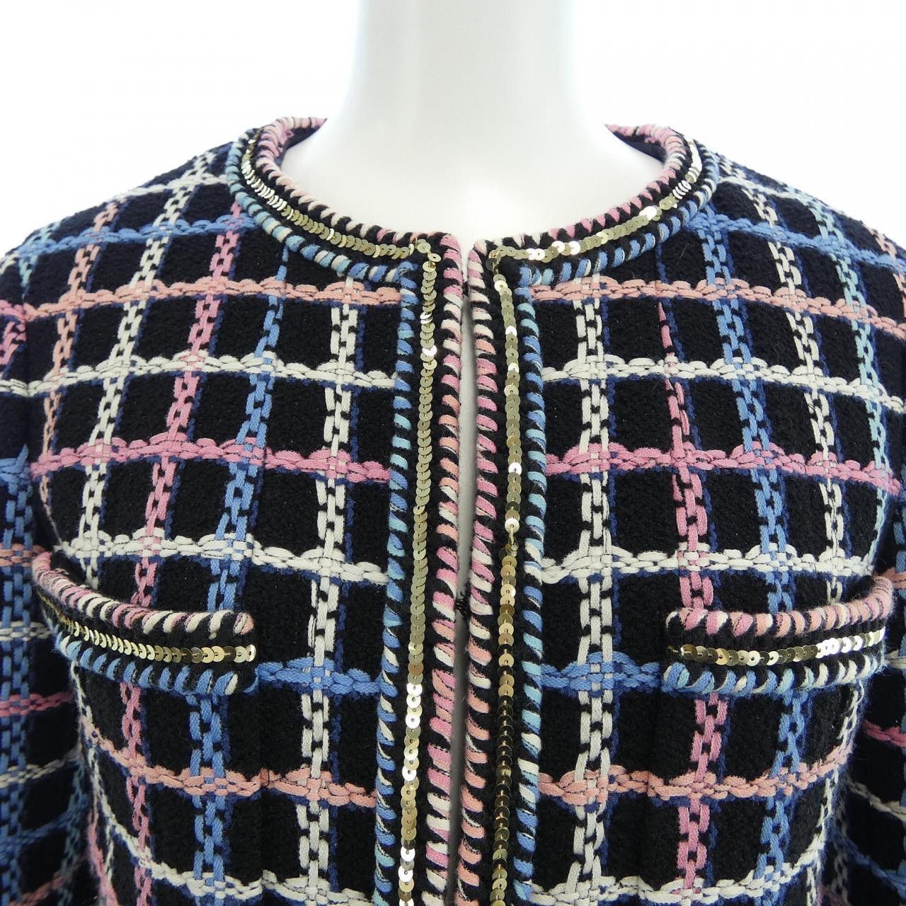 Chanel Chanel Chanel Collarless Jacket Textile Outerwear P72500V64261 DUTY FREE for USA Size ONE SIZE - 6 Thumbnail