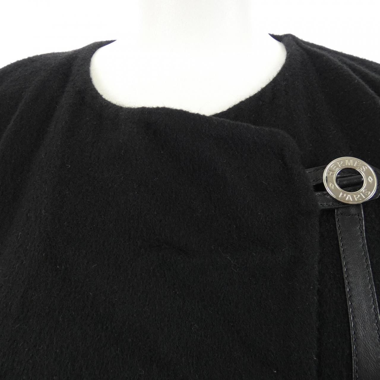 Hermes Hermes Hermès Cuir de Selle 100% Cashmere Coat 38 Leather Outerwear DUTY FREE for USA Size ONE SIZE - 5 Thumbnail