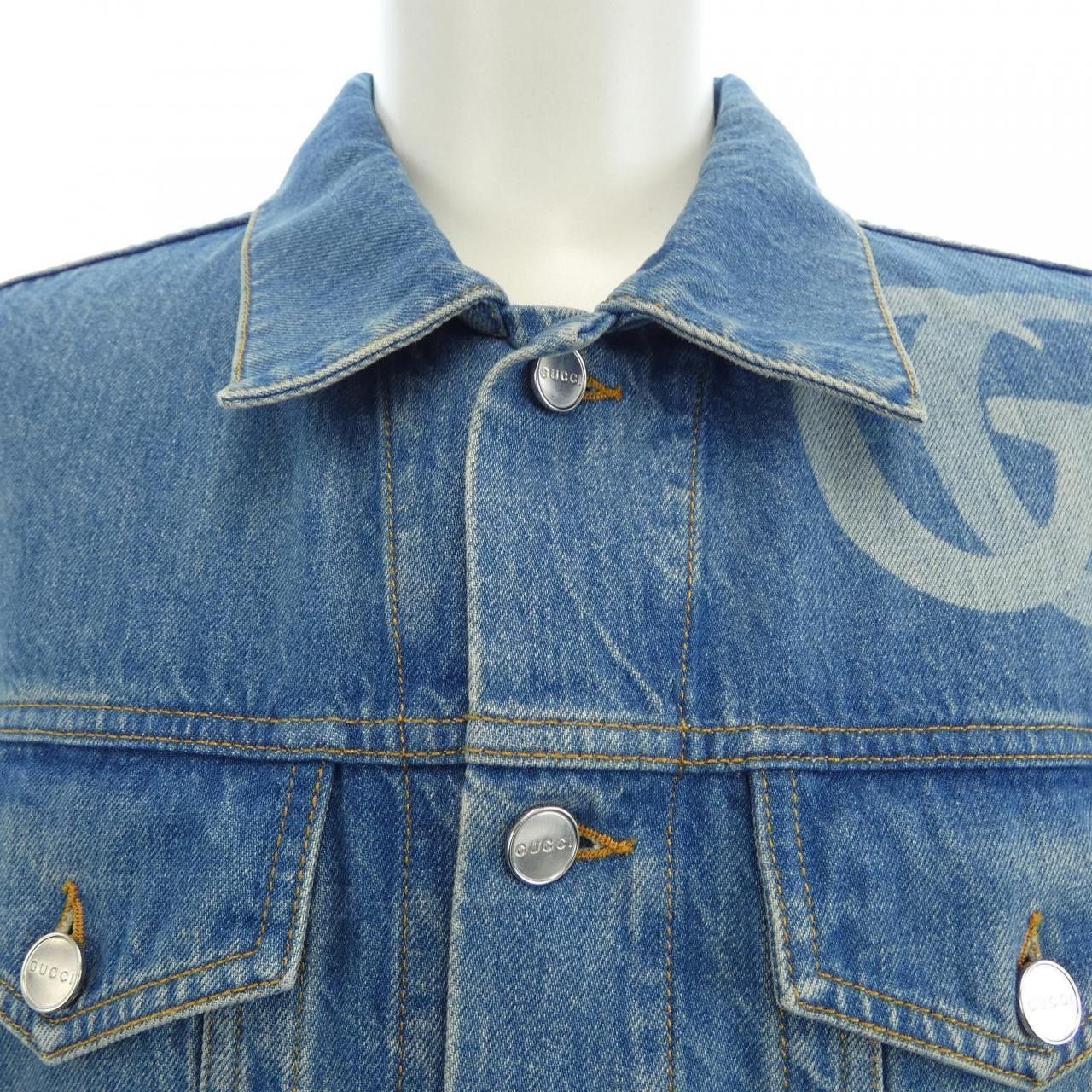 Gucci Gucci Gucci Denim Jacket Textile Outerwear 815625XDC6W DUTY FREE for USA Size ONE SIZE - 5 Thumbnail