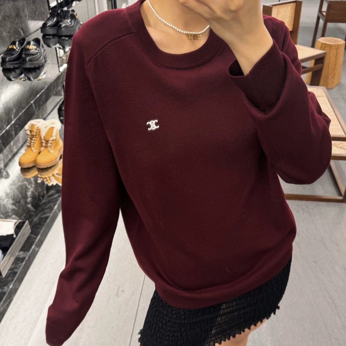 Celine Celine Wool Embroidered T-Shirt XS Women Size XS / US 0-2 / IT 36-38 - 7 Thumbnail