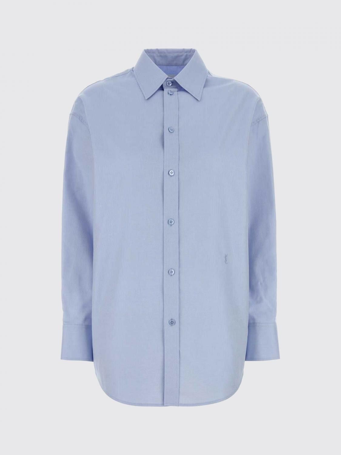 Saint Laurent Paris Saint Laurent Shirt Woman Blue Size S / US 4 / IT 40 - 2 Thumbnail