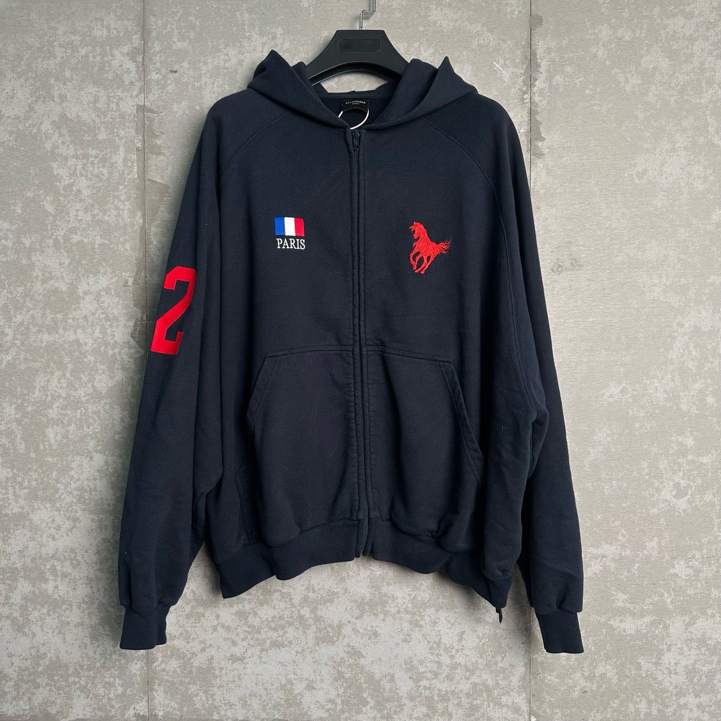 Balenciaga Balenciaga Horse Embroidered Zip-Up Hoodie Size 2 Size US M / EU 48-50 / 2 - 2 Thumbnail