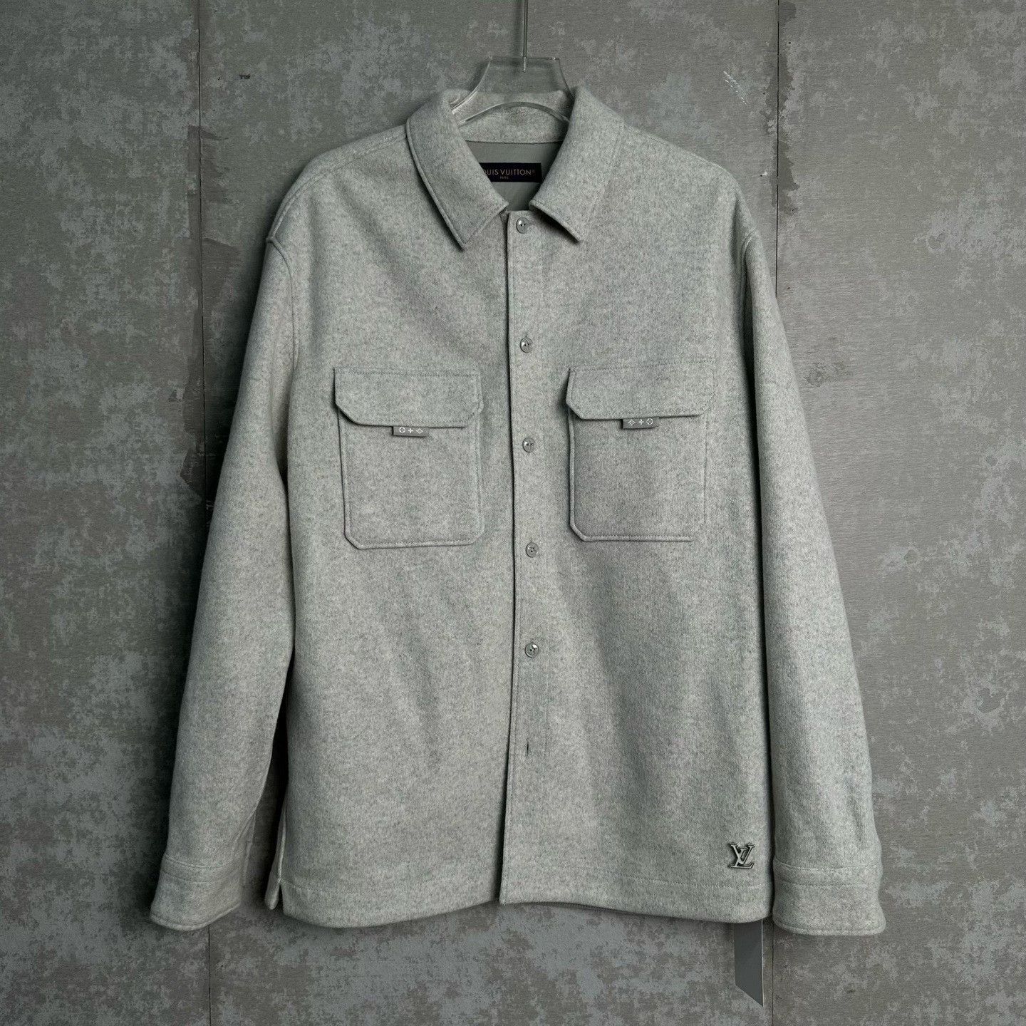 Louis Vuitton Louis Vuitton Grey Wool Overshirt Jacket Size L Size US L / EU 52-54 / 3 - 2 Thumbnail