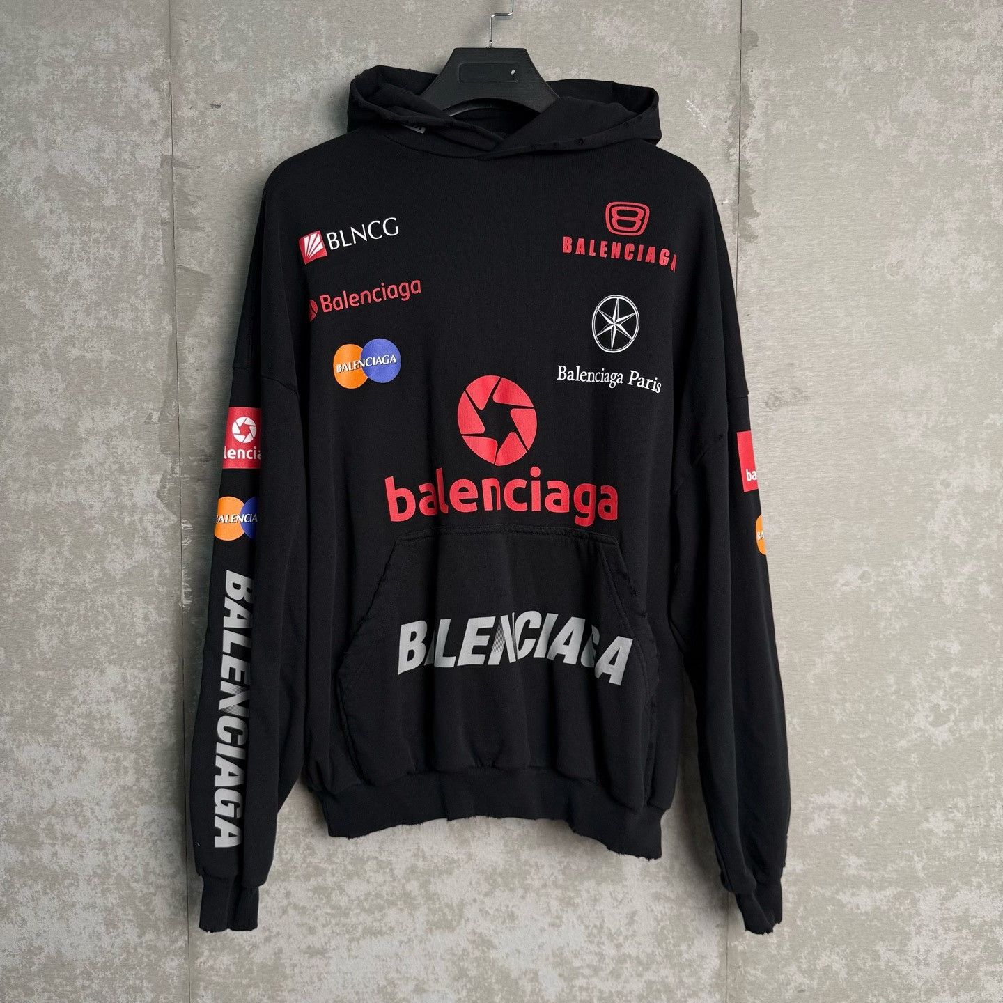 Balenciaga Balenciaga Racing Logo Printed Hoodie Size L Size US L / EU 52-54 / 3 - 2 Thumbnail