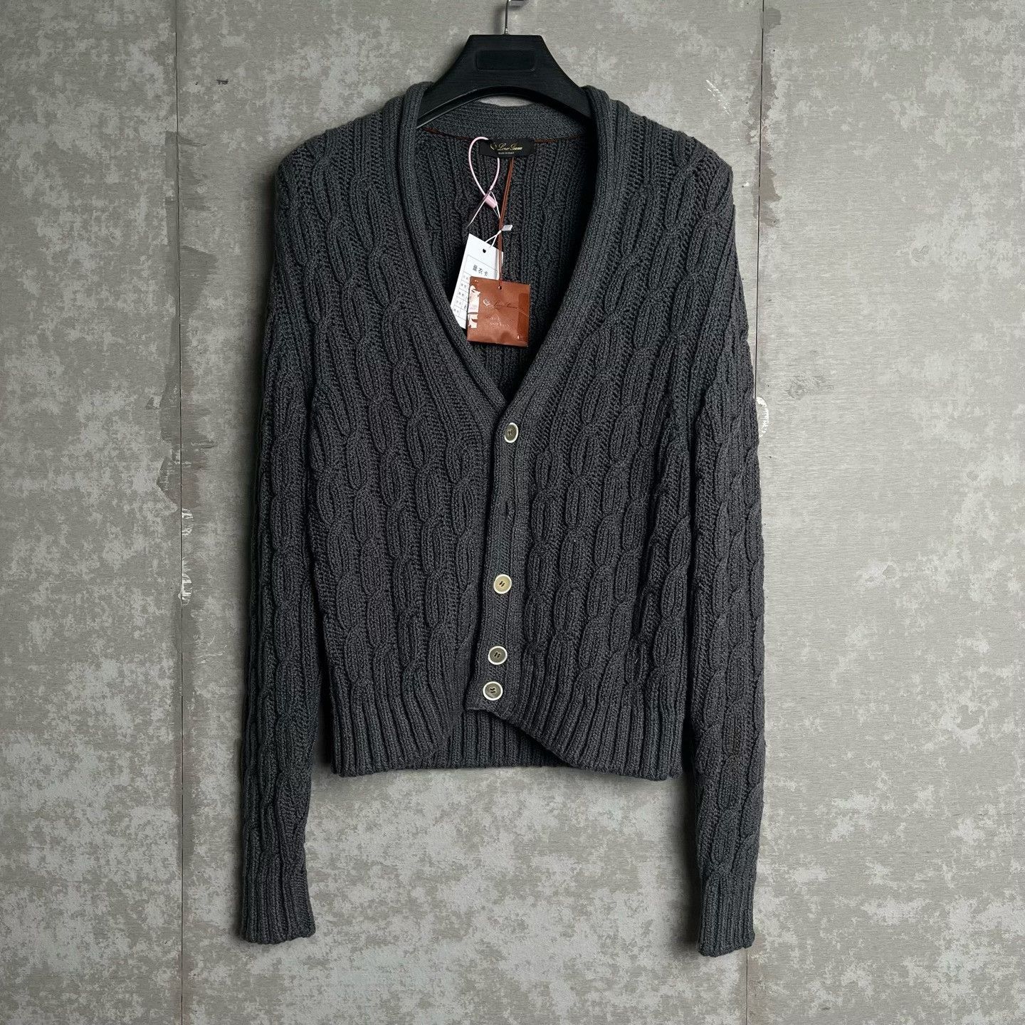 Loro Piana Loro Piana Gray Cable Knit Cardigan 48 Size US M / EU 48-50 / 2 - 2 Thumbnail