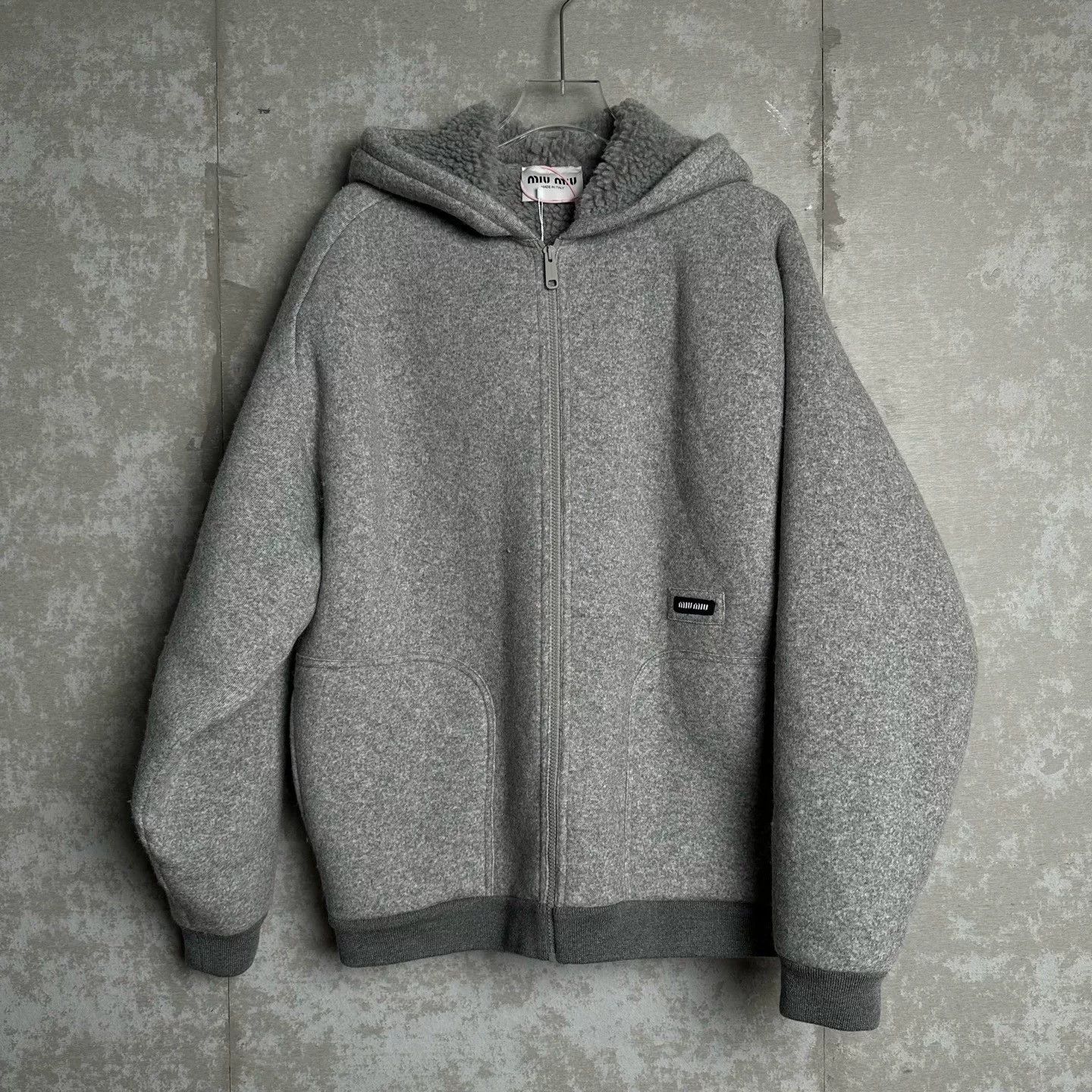 Miu Miu Miu Miu Sherpa Fleece Lined Wool Hooded Jacket 42 Size M / US 6-8 / IT 42-44 - 2 Thumbnail
