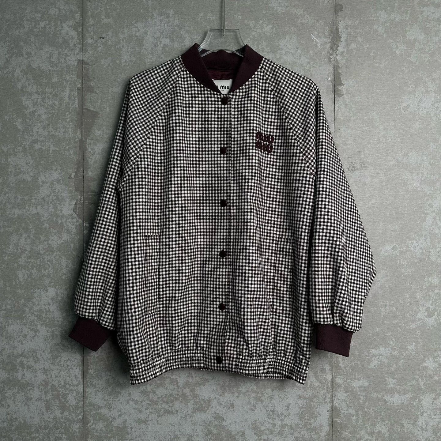 Miu Miu Miu Miu Gingham Check Bomber Jacket IT 38 Size XS / US 0-2 / IT 36-38 - 2 Thumbnail