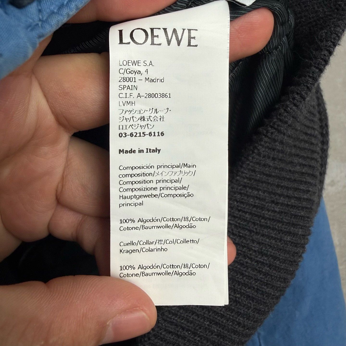 Loewe LOEWE Washed Blue Cotton Bomber Jacket 48 Size US M / EU 48-50 / 2 - 4 Thumbnail