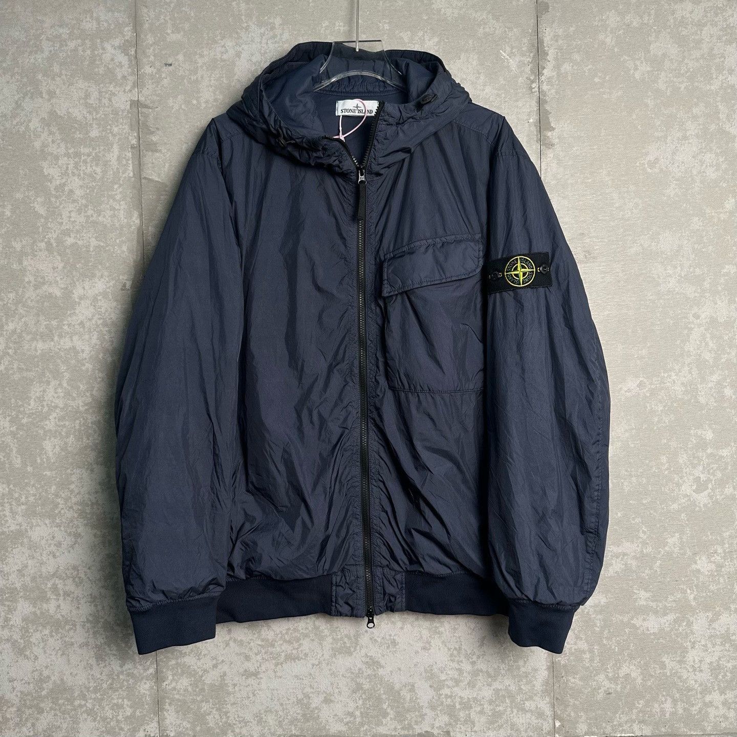 Stone Island Stone Island Navy Nylon Hooded Bomber Jacket XL Size US XL / EU 56 / 4 - 2 Thumbnail