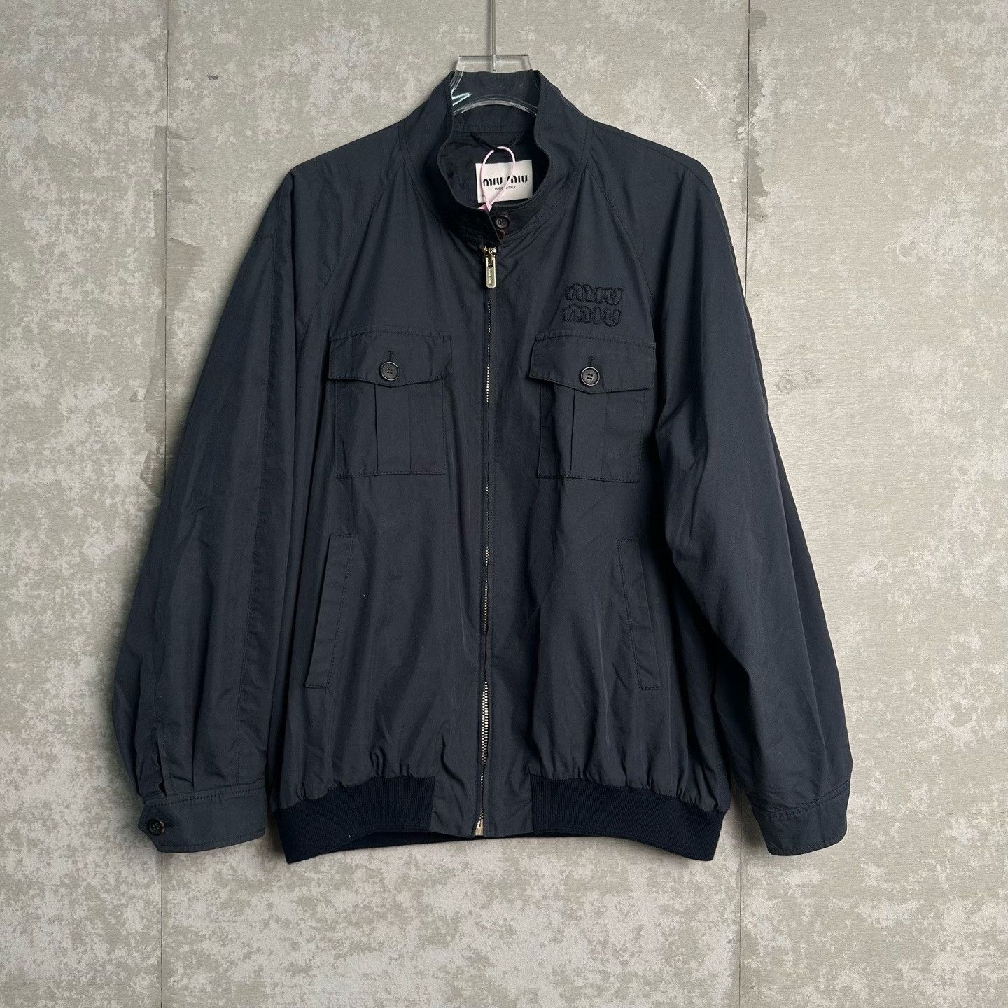 Miu Miu Miu Miu Navy Blue Logo Utility Jacket 42 Size US XS / EU 42 / 0 - 2 Thumbnail