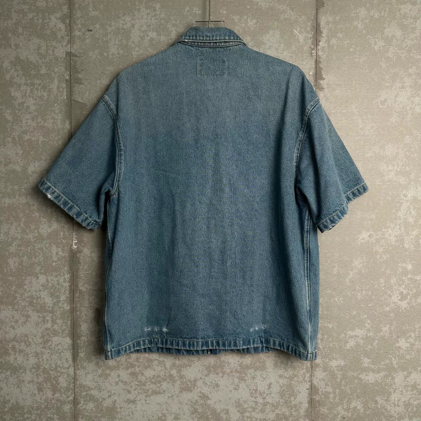 Prada Prada Triangle Logo Denim Short Sleeve Shirt Size M Size US M / EU 48-50 / 2 - 5 Thumbnail