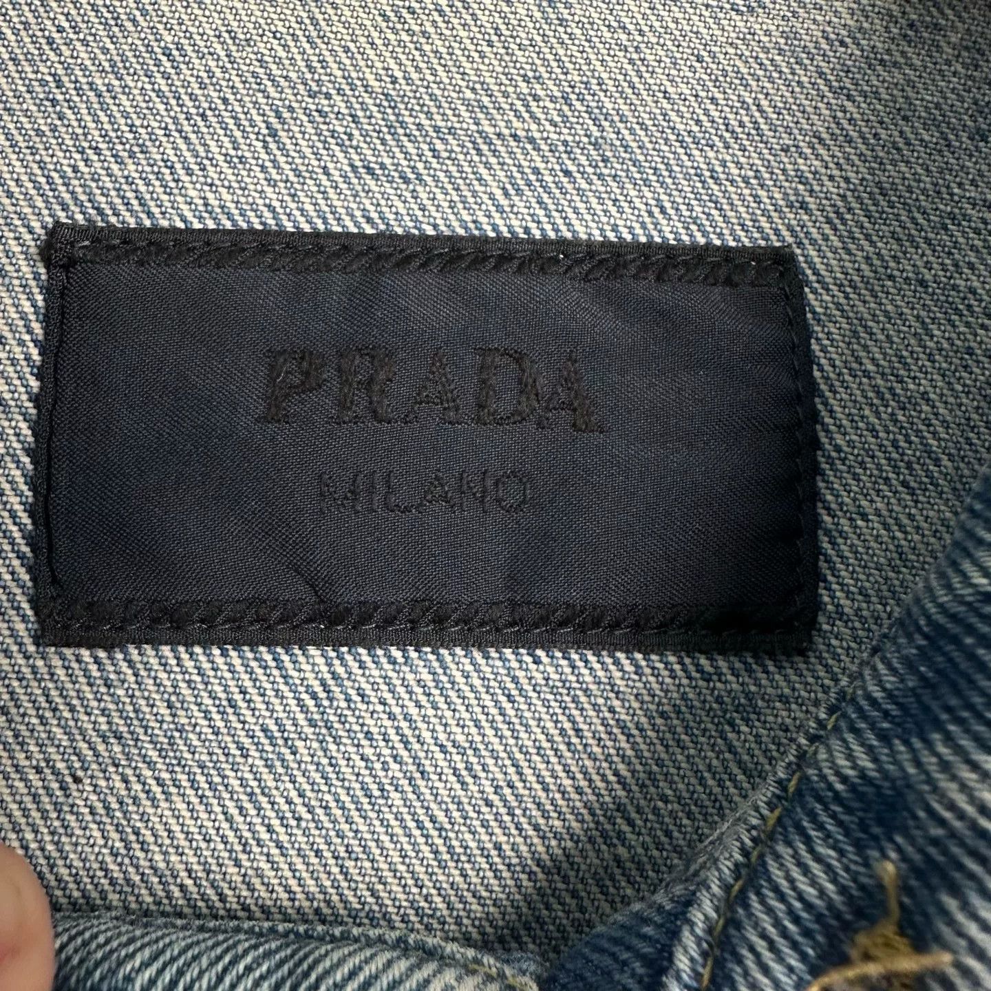 Prada Prada Triangle Logo Denim Short Sleeve Shirt Size M Size US M / EU 48-50 / 2 - 3 Thumbnail