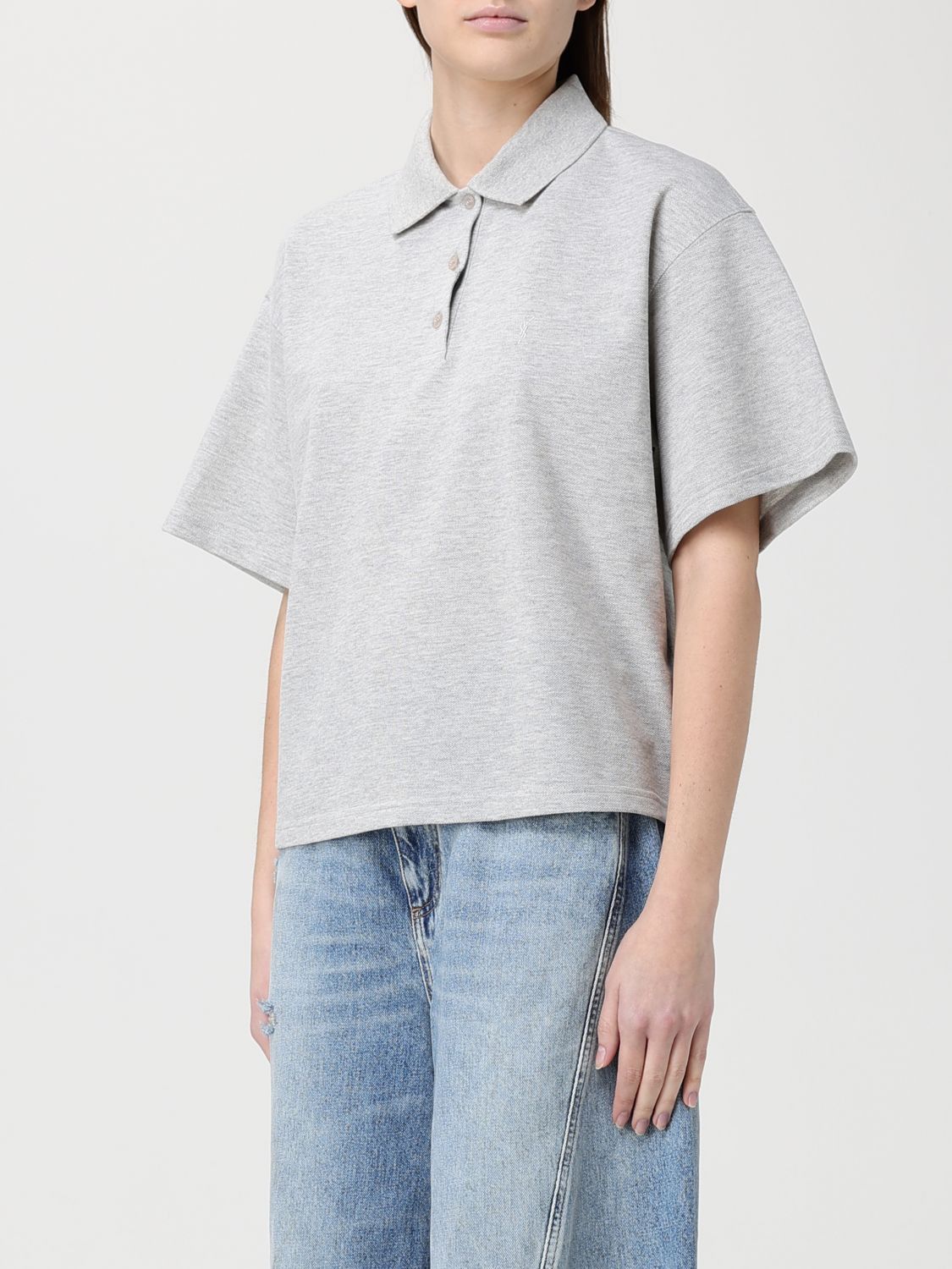 Saint Laurent Paris Saint Laurent Polo Shirt Woman Grey Size XS / US 0-2 / IT 36-38 - 4 Thumbnail