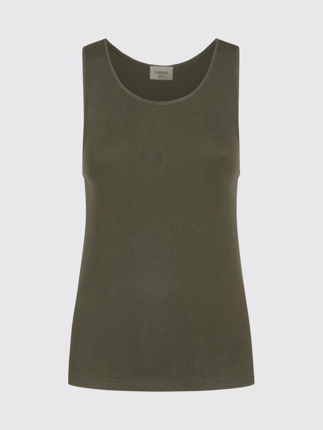 Saint Laurent Paris Saint Laurent T-Shirt Woman Green Size L / US 10 / IT 46 - 2 Thumbnail