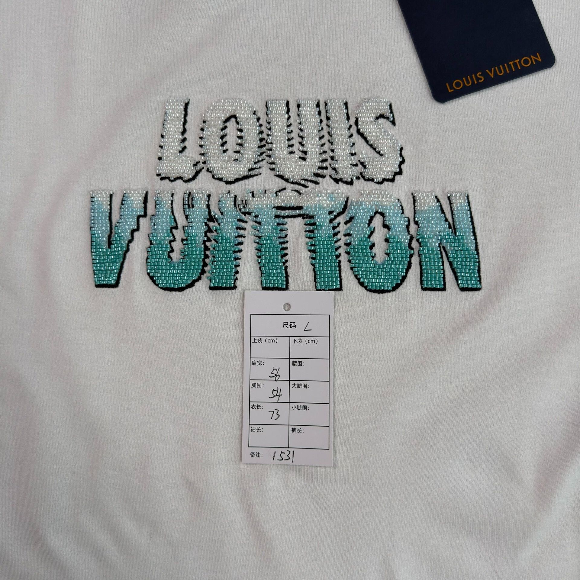 Louis Vuitton Louis Vuitton Beaded Slogan T-Shirt Size L Size US L / EU 52-54 / 3 - 7 Thumbnail
