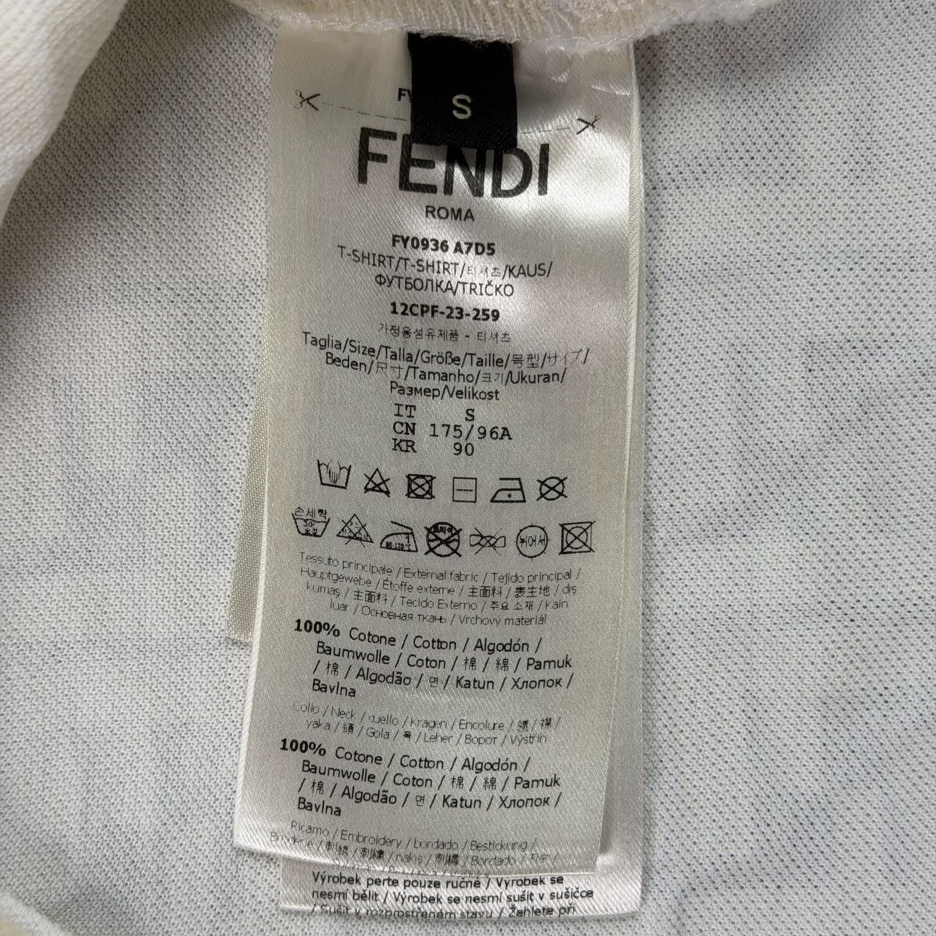 Fendi Fendi Flocked Monogram T-Shirt Size S Size US S / EU 44-46 / 1 - 8 Thumbnail