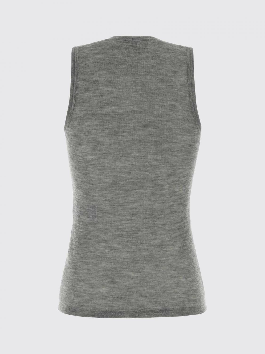 Saint Laurent Paris Saint Laurent T-Shirt Woman Grey Size L / US 10 / IT 46 - 3 Thumbnail