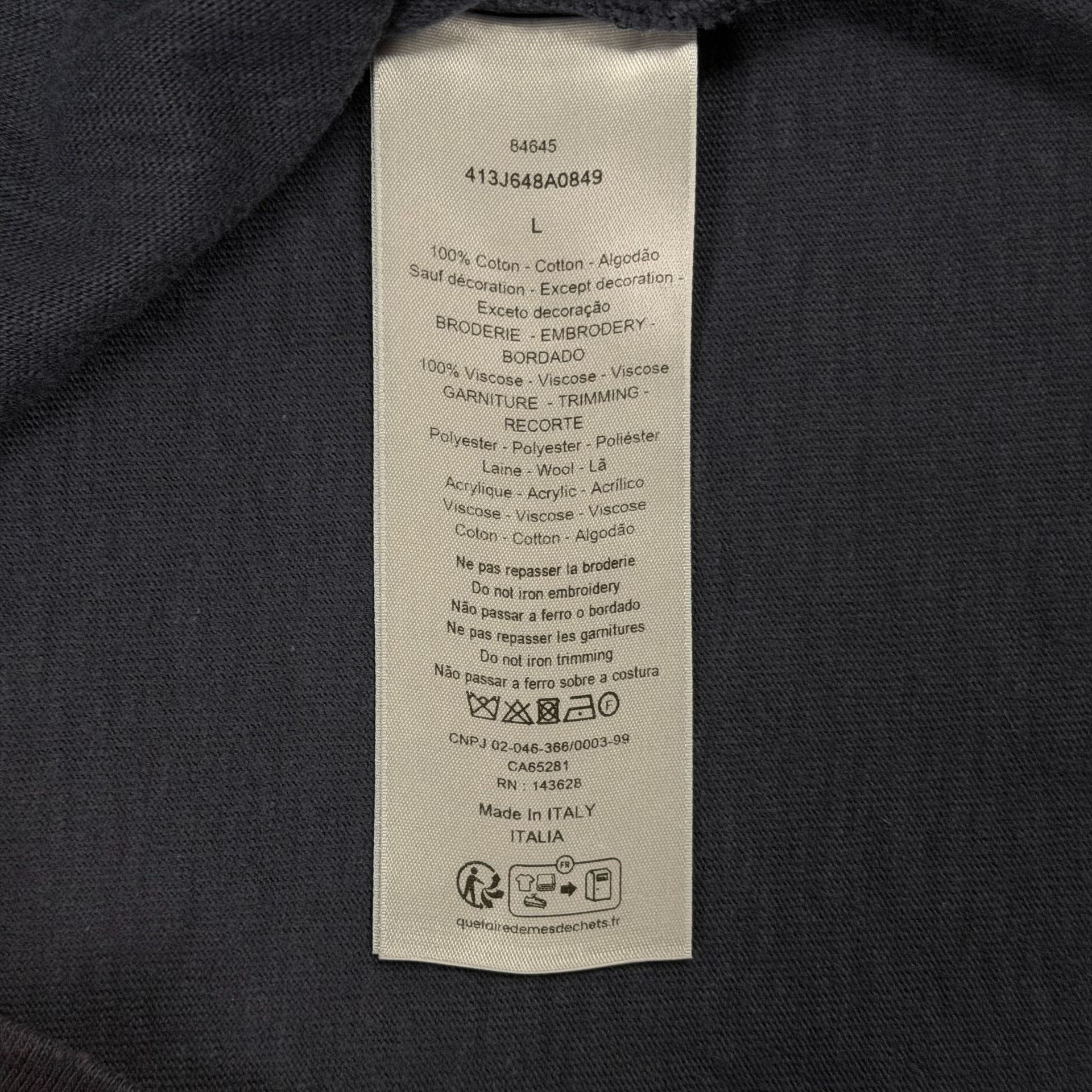 Dior Dior Distressed Dinosaur Pocket T-Shirt Size L Size US L / EU 52-54 / 3 - 7 Thumbnail