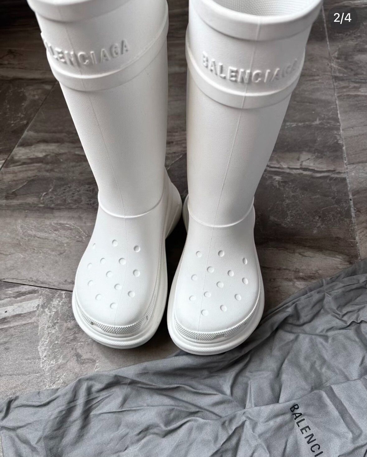 Balenciaga Balenciaga x Crocs White Rubber Boots IT 38 Size US 8 / IT 38 - 2 Thumbnail