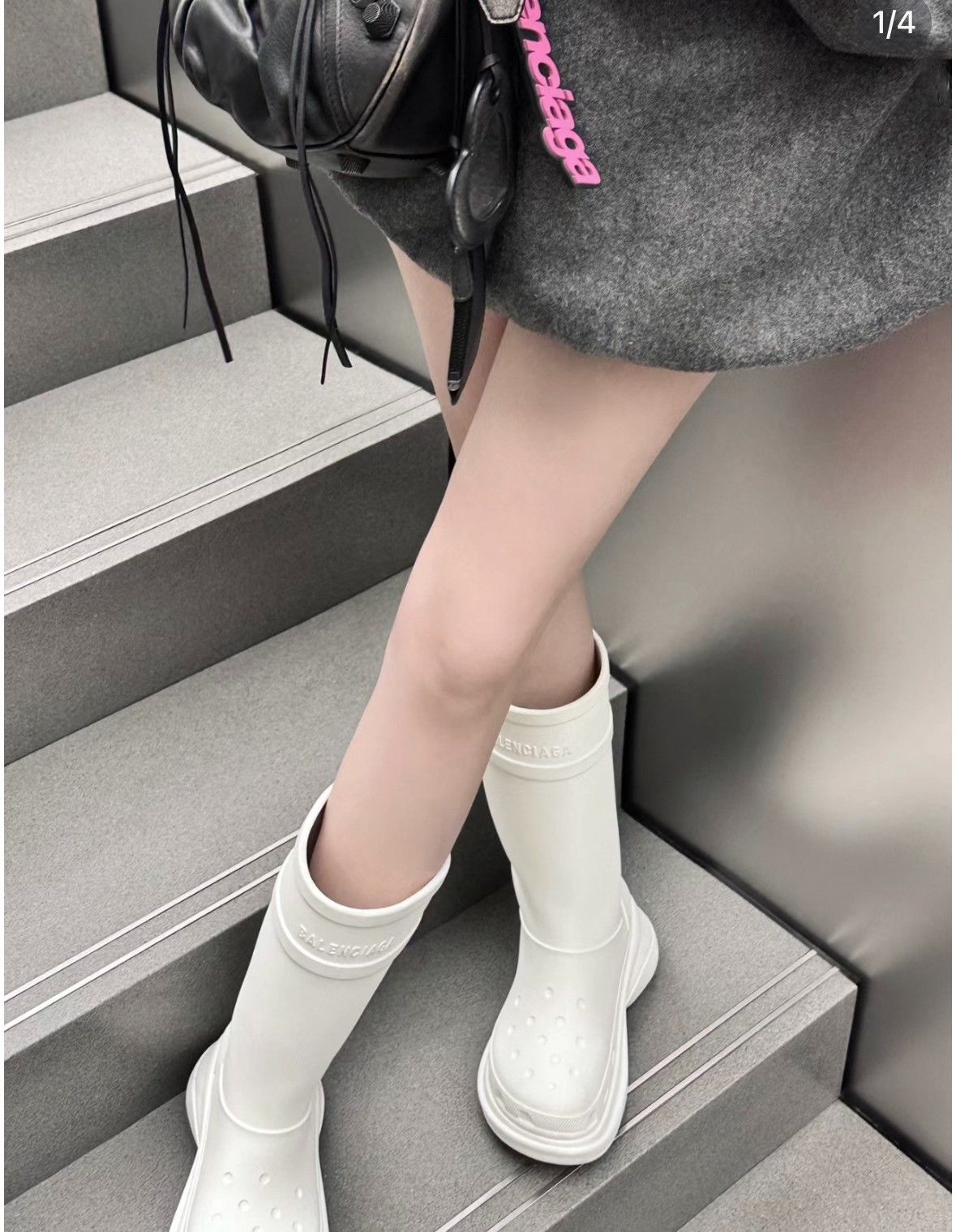 Balenciaga Balenciaga x Crocs White Rubber Boots IT 38 Size US 8 / IT 38 - 4 Thumbnail