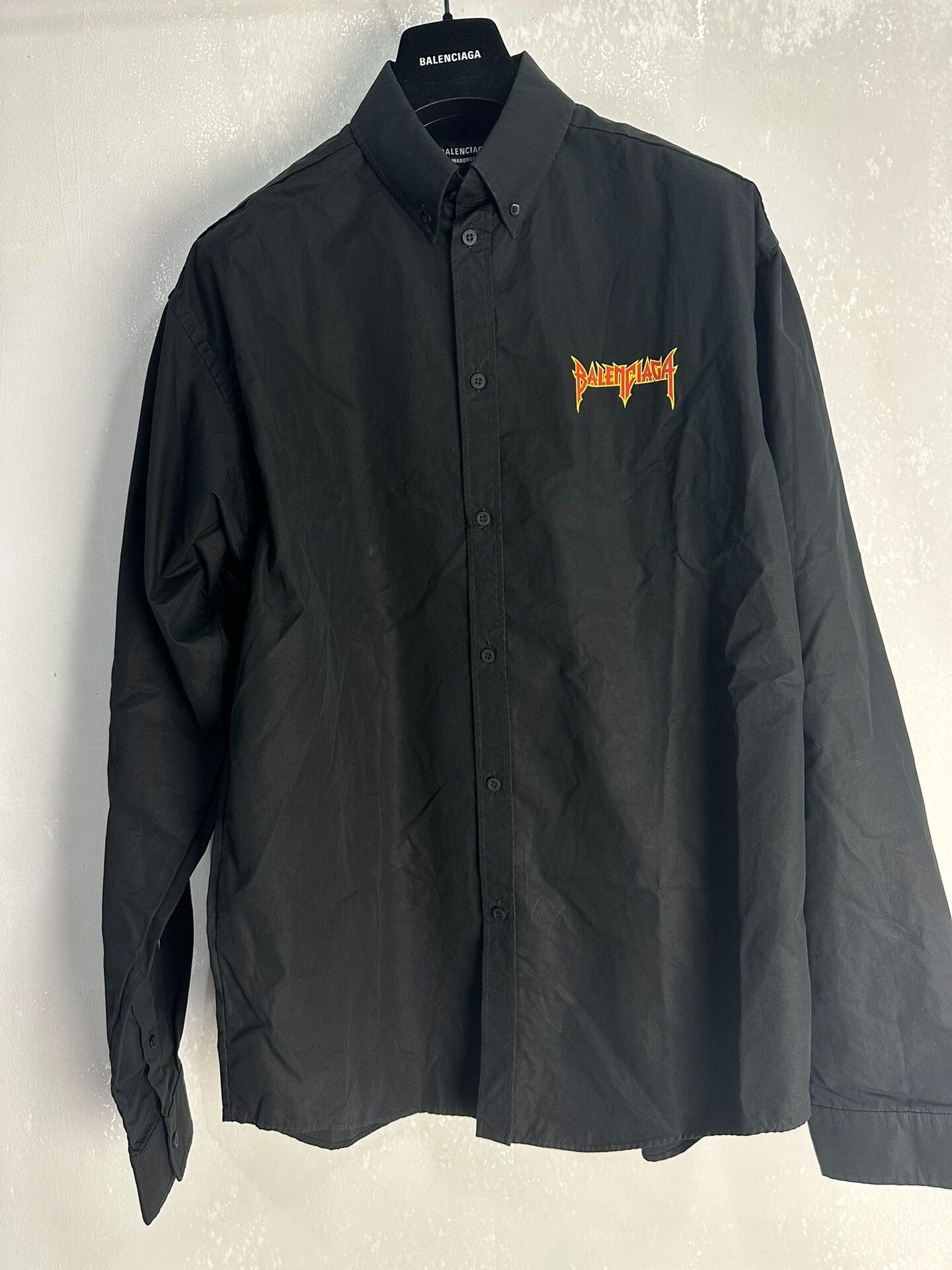 Balenciaga Balenciaga Metal Flame Logo Shirt 37/38 Size US S / EU 44-46 / 1 - 4 Thumbnail