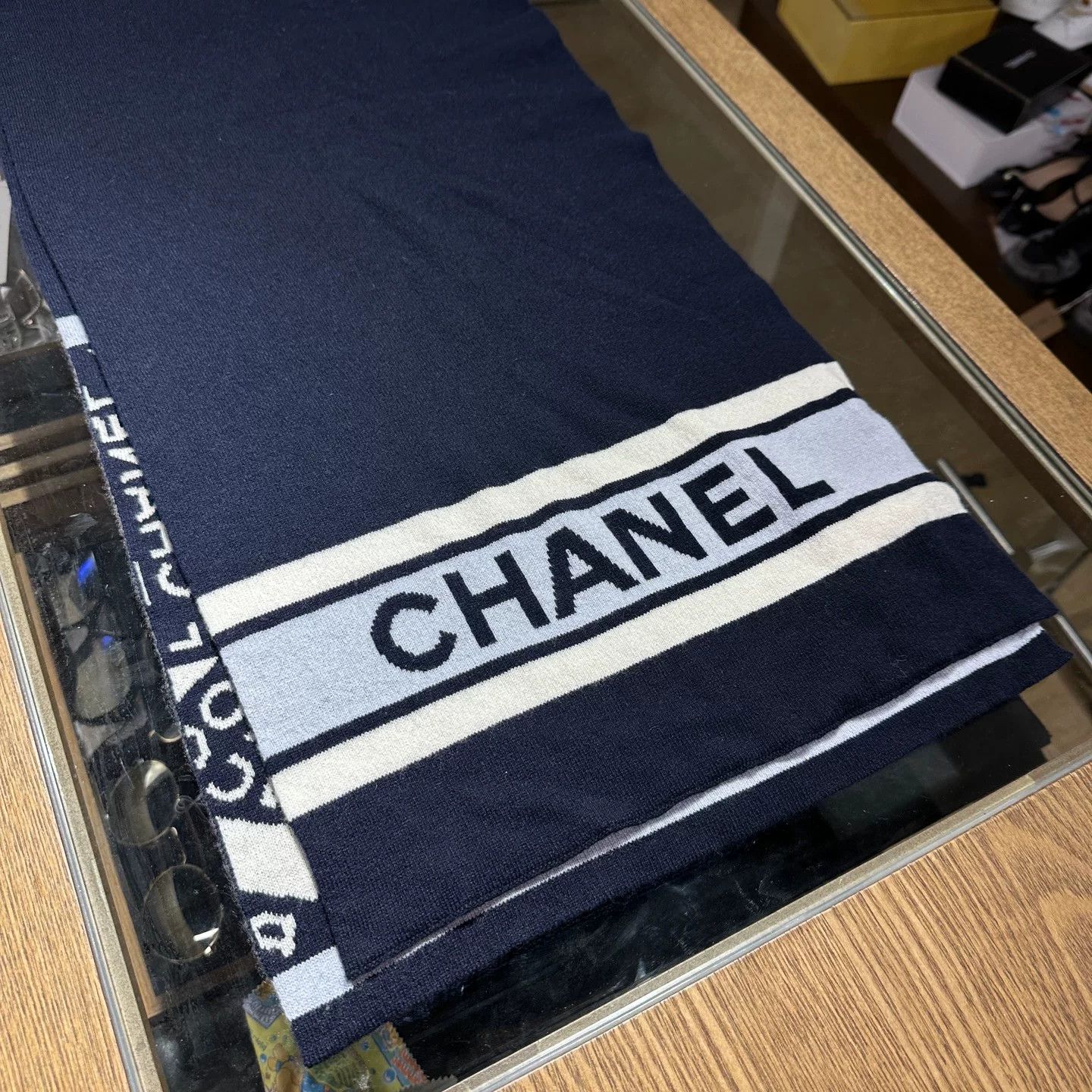 Chanel Chanel Blue Scarf one size Men Size ONE SIZE - 3 Thumbnail