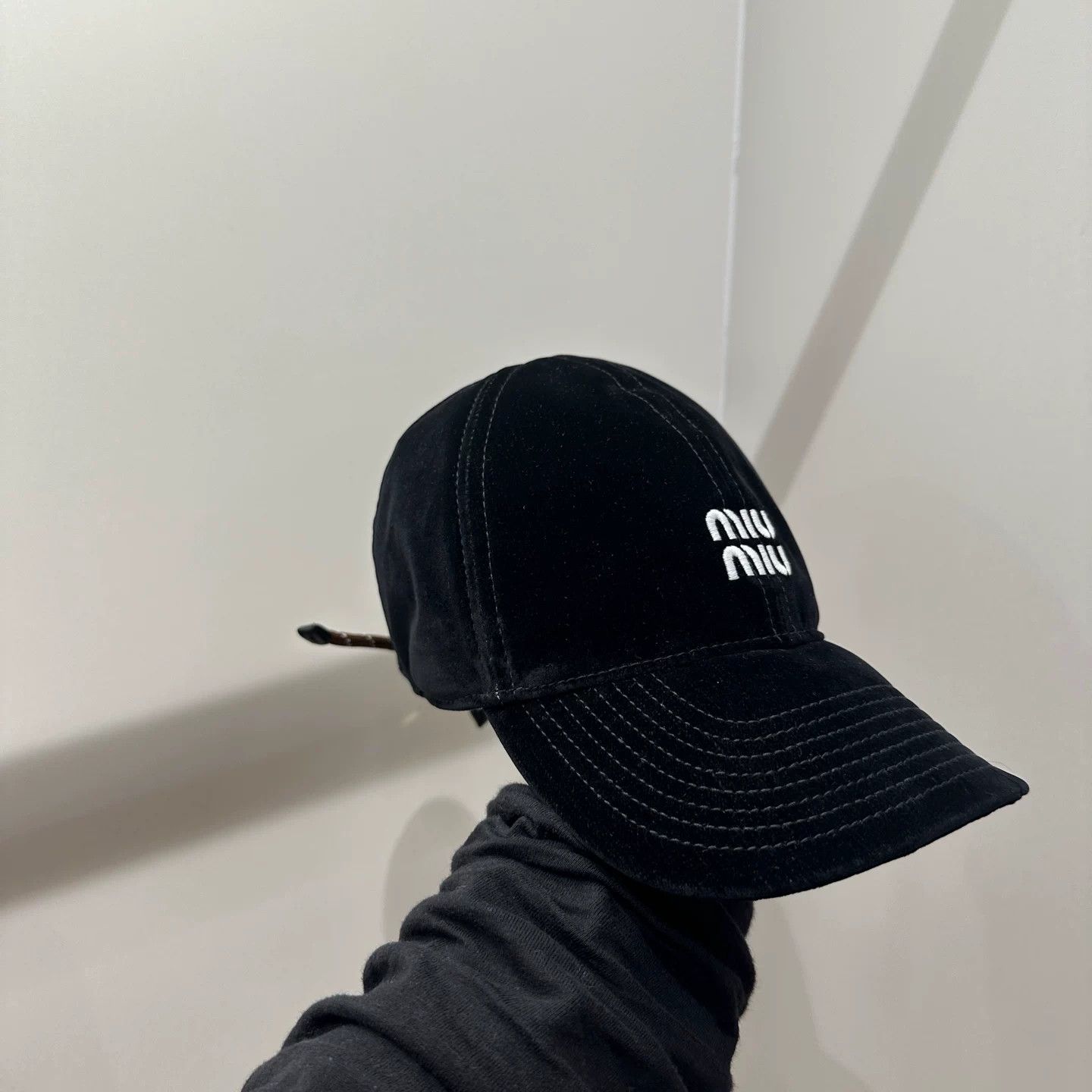 Miu Miu Miu Miu Velvet Hat one size Men Size ONE SIZE - 3 Thumbnail