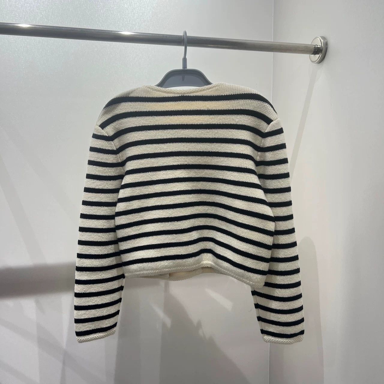 Celine Celine Retro Striped White Sweater S Women Size S / US 4 / IT 40 - 2 Thumbnail