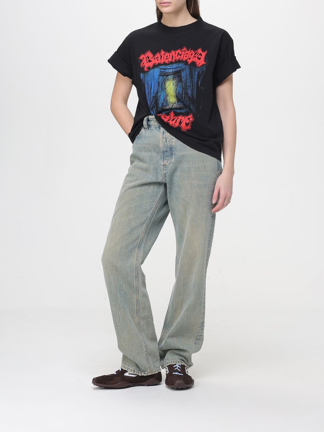 Balenciaga Balenciaga T-Shirt Woman Black Size S / US 4 / IT 40 - 2 Thumbnail
