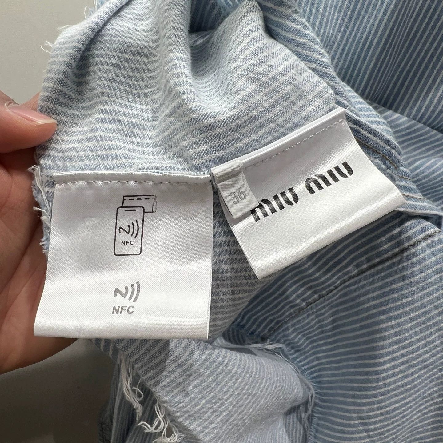 Miu Miu Miu Miu Denim Striped Button Up S Women Size S / US 4 / IT 40 - 4 Thumbnail
