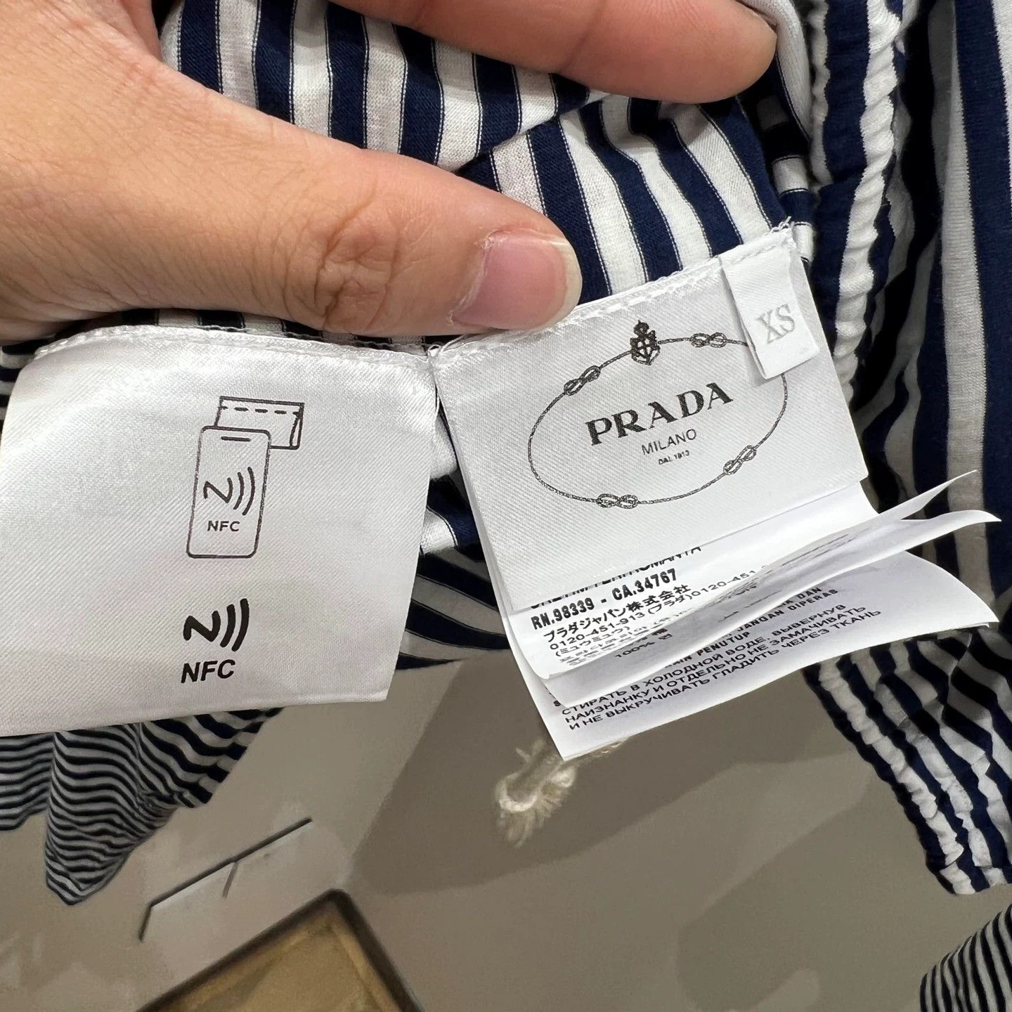 Prada Prada Striped T-Shirt S Women Size S / US 4 / IT 40 - 4 Thumbnail
