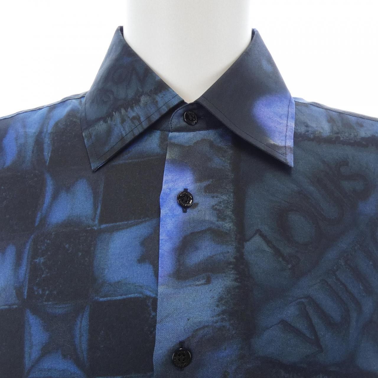 Louis Vuitton Louis Vuitton Louis Vuitton Salt Print Silk Shirt Textile Dress Shirt HLS17WDR1 DUTY FREE for USA Size ONE SIZE - 5 Thumbnail