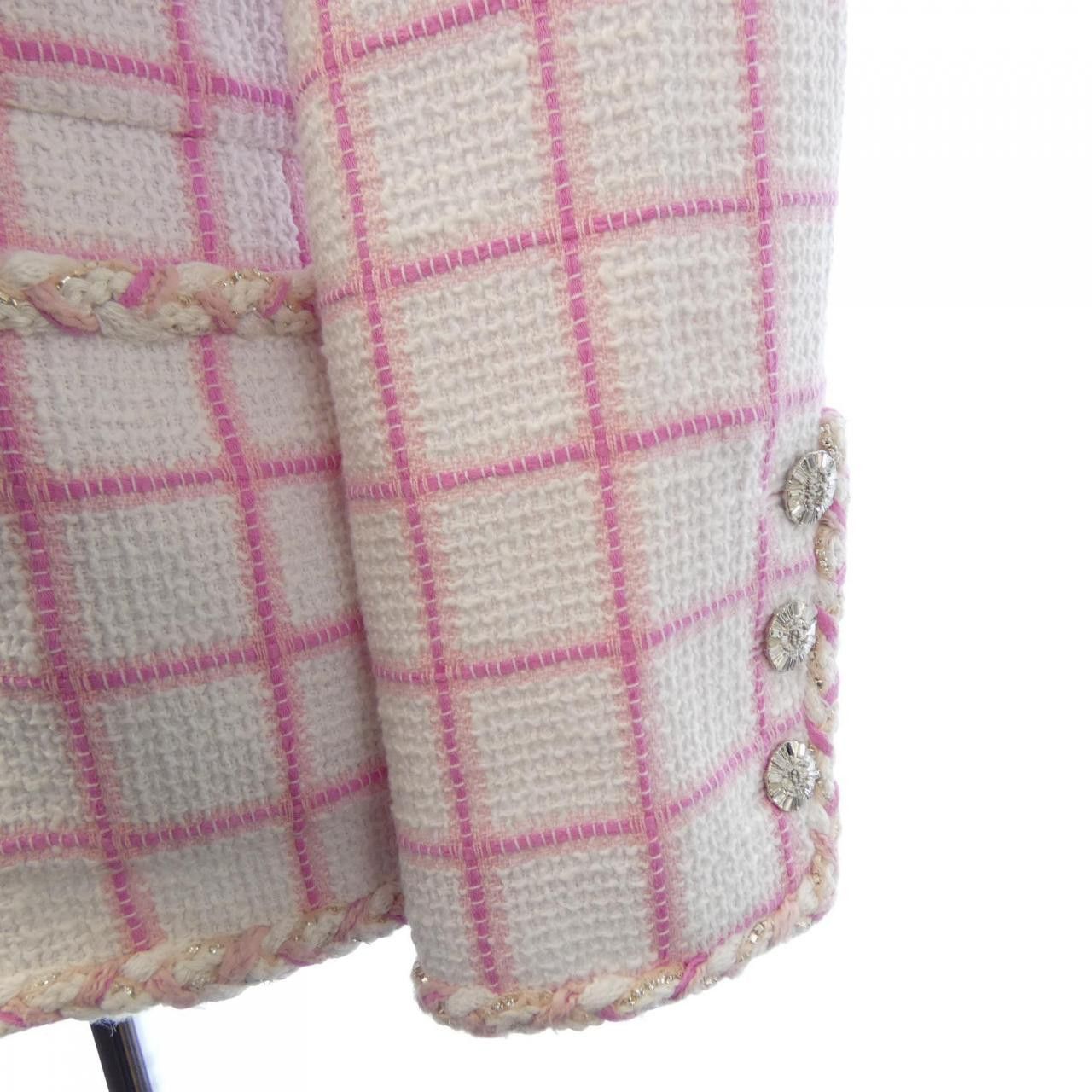 Chanel Chanel Chanel LOOK38 Collarless Jacket Textile Outerwear P73947V65544 DUTY FREE for USA Size ONE SIZE - 7 Thumbnail